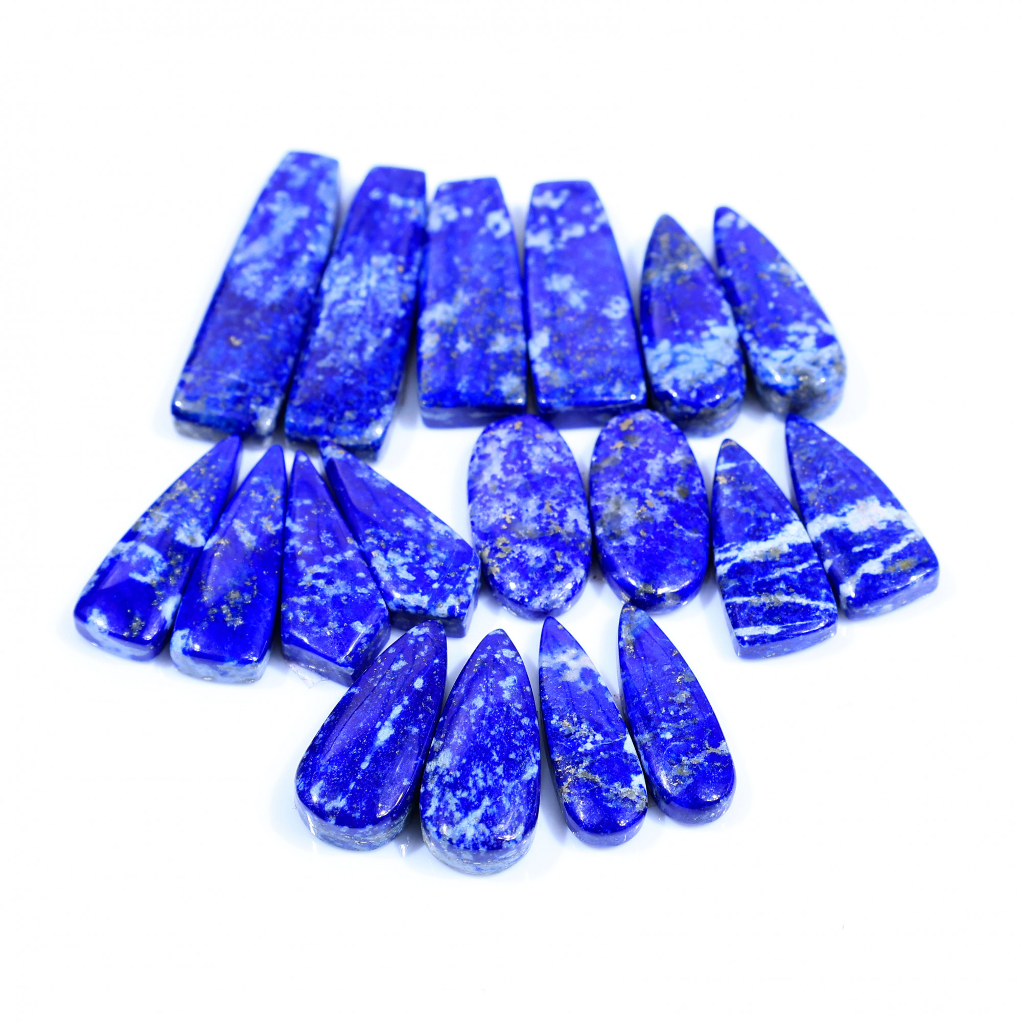 10 Pair 237Cts Natural Lapis Lazuli Cabochon Gemstone Pairs Lot for Earrings Jewelry Making 35x10 28x10mm 20079