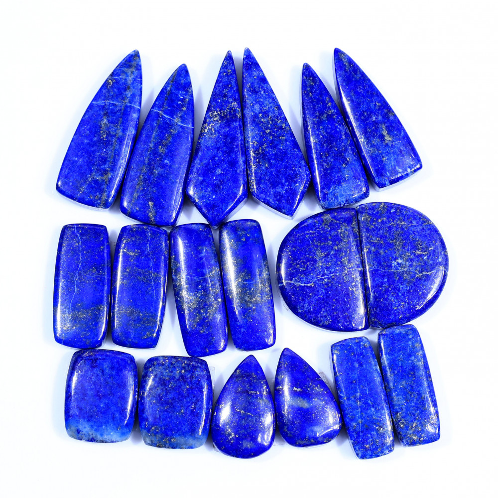 Image of 9 Pair 266Cts  Natural Lapis Lazuli Cabochon Gemstone Pairs Lot for Earrings Jewelry Making 32x10 18x11mm #20084