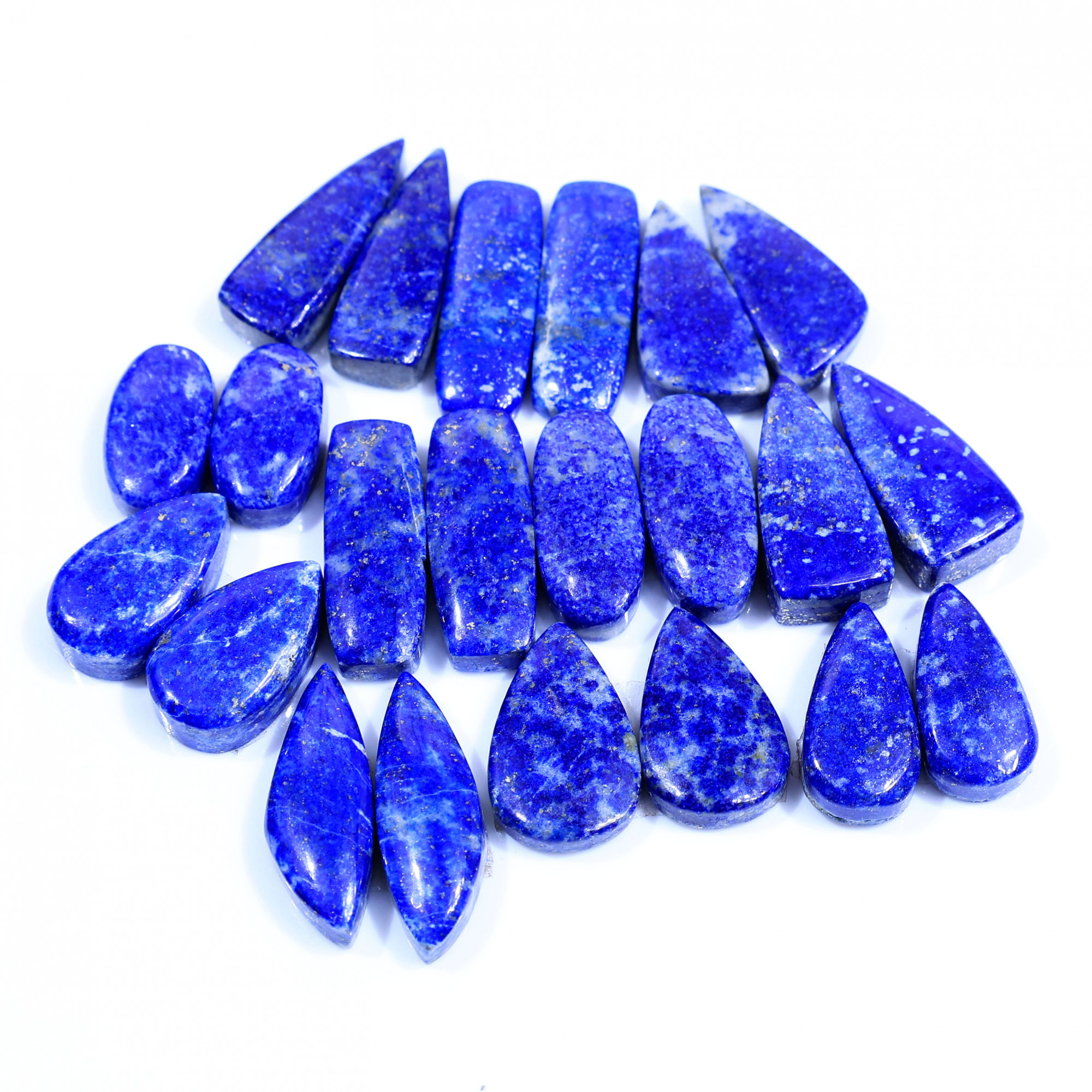 11 Pair 255Cts  Natural Lapis Lazuli Cabochon Gemstone Pairs Lot for Earrings Jewelry Making 24x8 16x9mm 20085