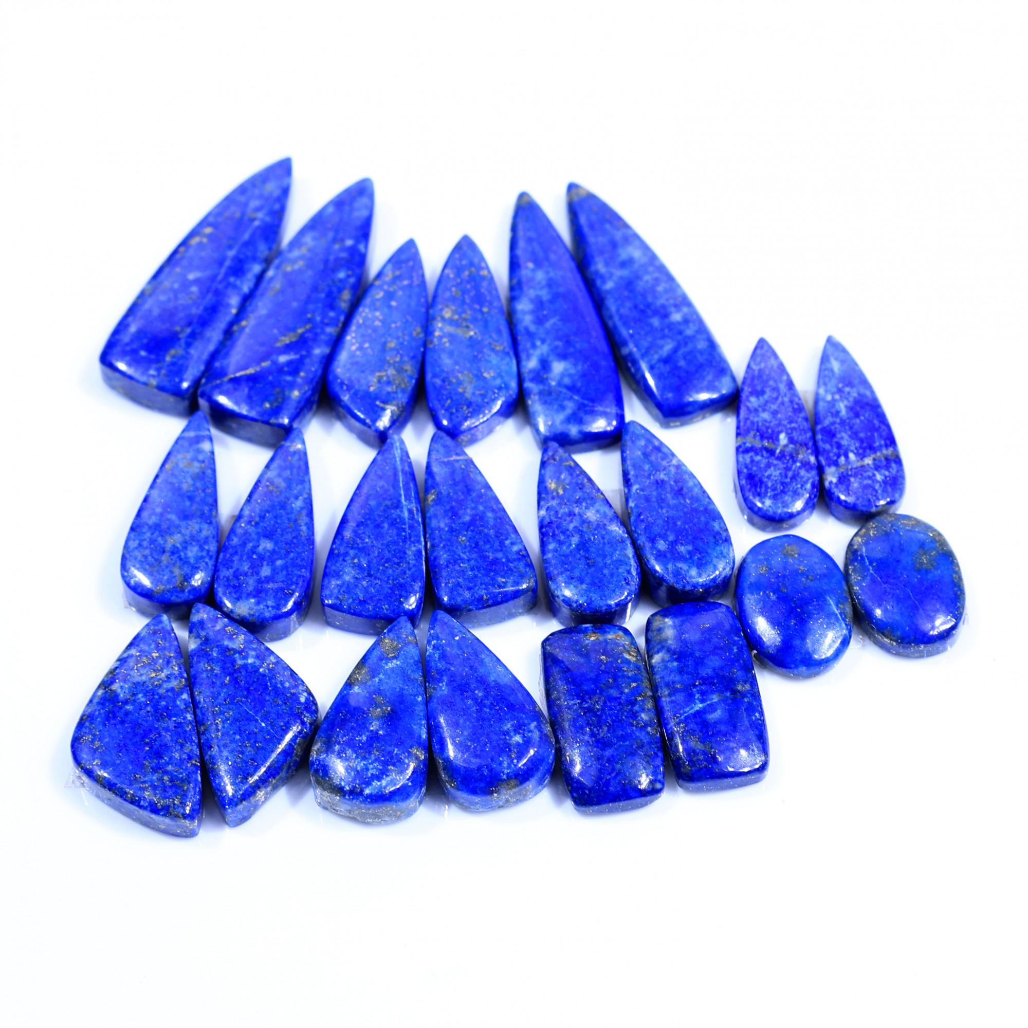 11 Pair 235Cts  Natural Lapis Lazuli Cabochon Gemstone Pairs Lot for Earrings Jewelry Making 32x10 14x10mm 20086