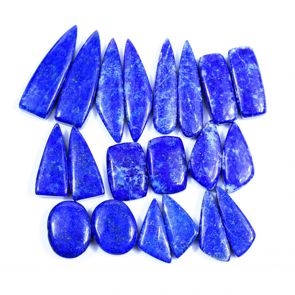 Image of 10 Pair 287Cts  Natural Lapis Lazuli Cabochon Gemstone Pairs Lot for Earrings Jewelry Making 33x10 21x9mm #20087