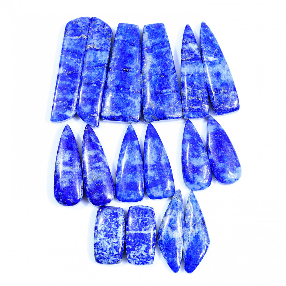 Image of 8 Pair 248Cts  Natural Lapis Lazuli Cabochon Gemstone Pairs Lot for Earrings Jewelry Making 37x8 27x8mm #20088