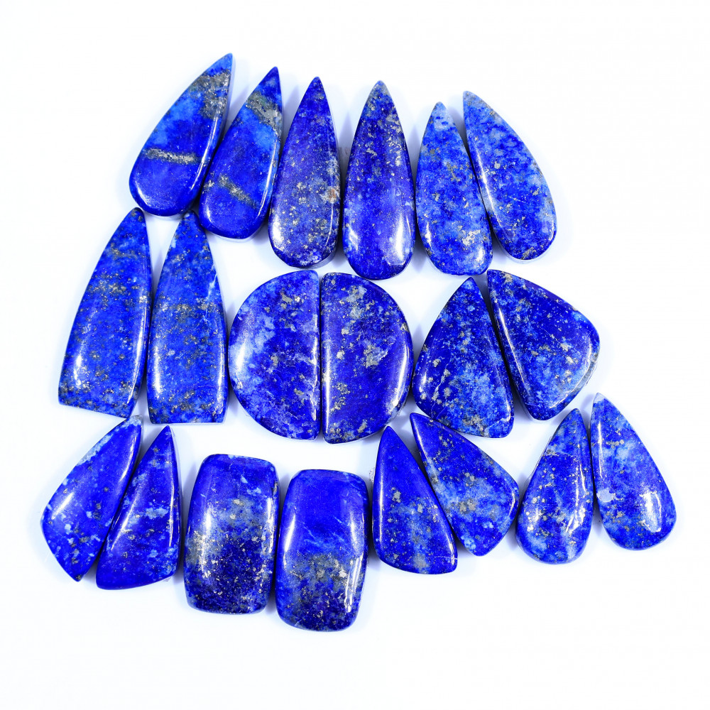 Image of 10 Pair 233Cts  Natural Lapis Lazuli Cabochon Gemstone Pairs Lot for Earrings Jewelry Making 28x10 21x9mm #20090