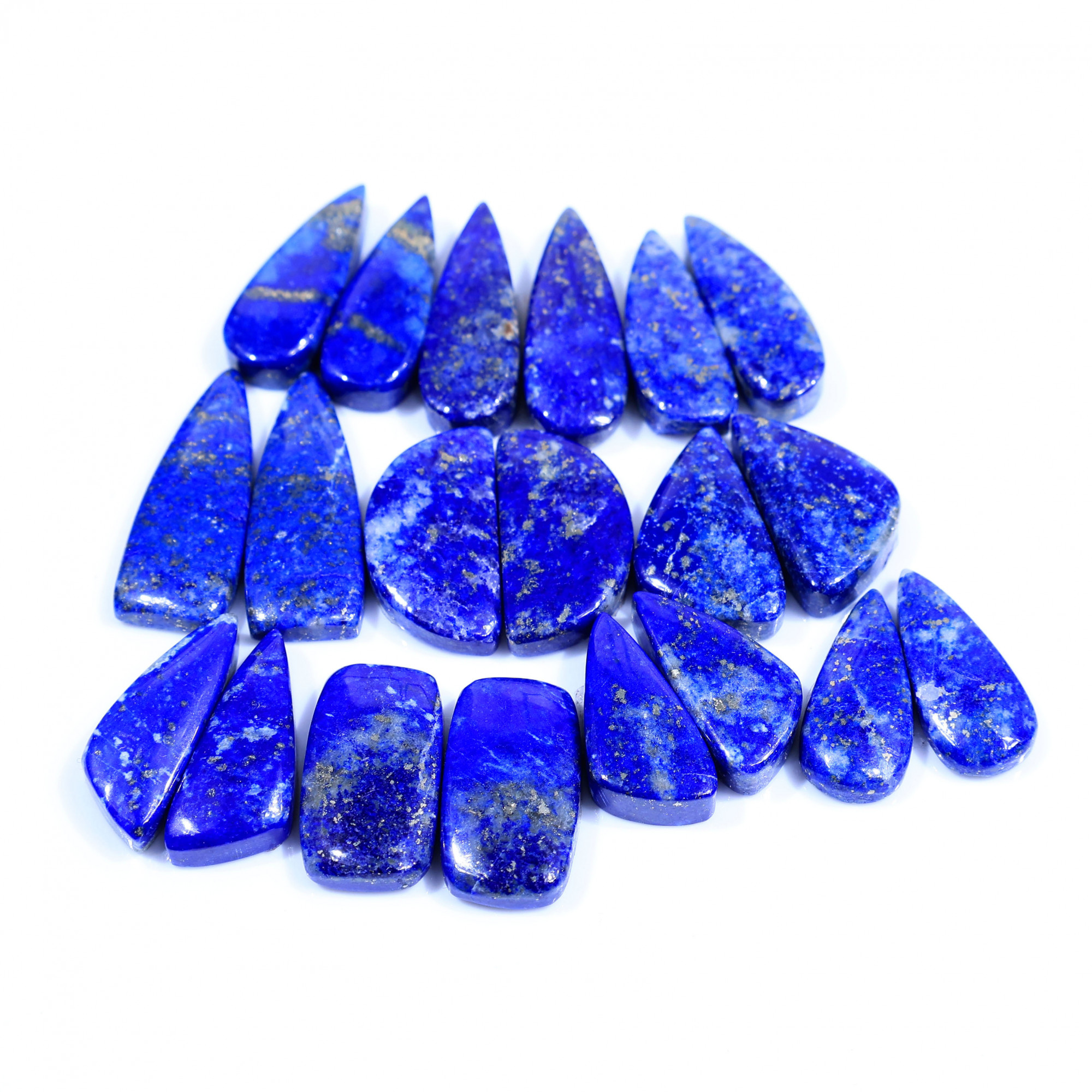 10 Pair 233Cts Natural Lapis Lazuli Cabochon Gemstone Pairs Lot for Earrings Jewelry Making 28x10 21x9mm 20090