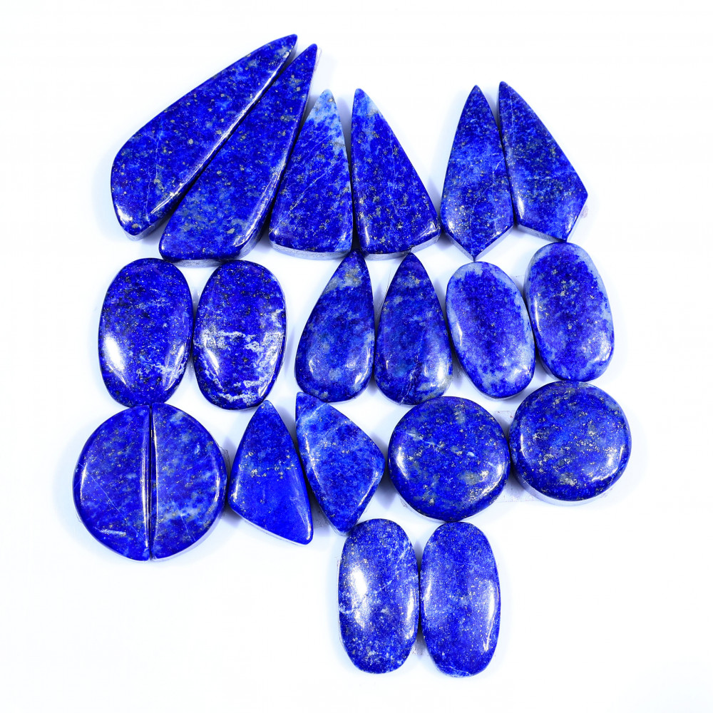 Image of 10 Pair 240Cts  Natural Lapis Lazuli Cabochon Gemstone Pairs Lot for Earrings Jewelry Making 34x10 19x10mm #20091