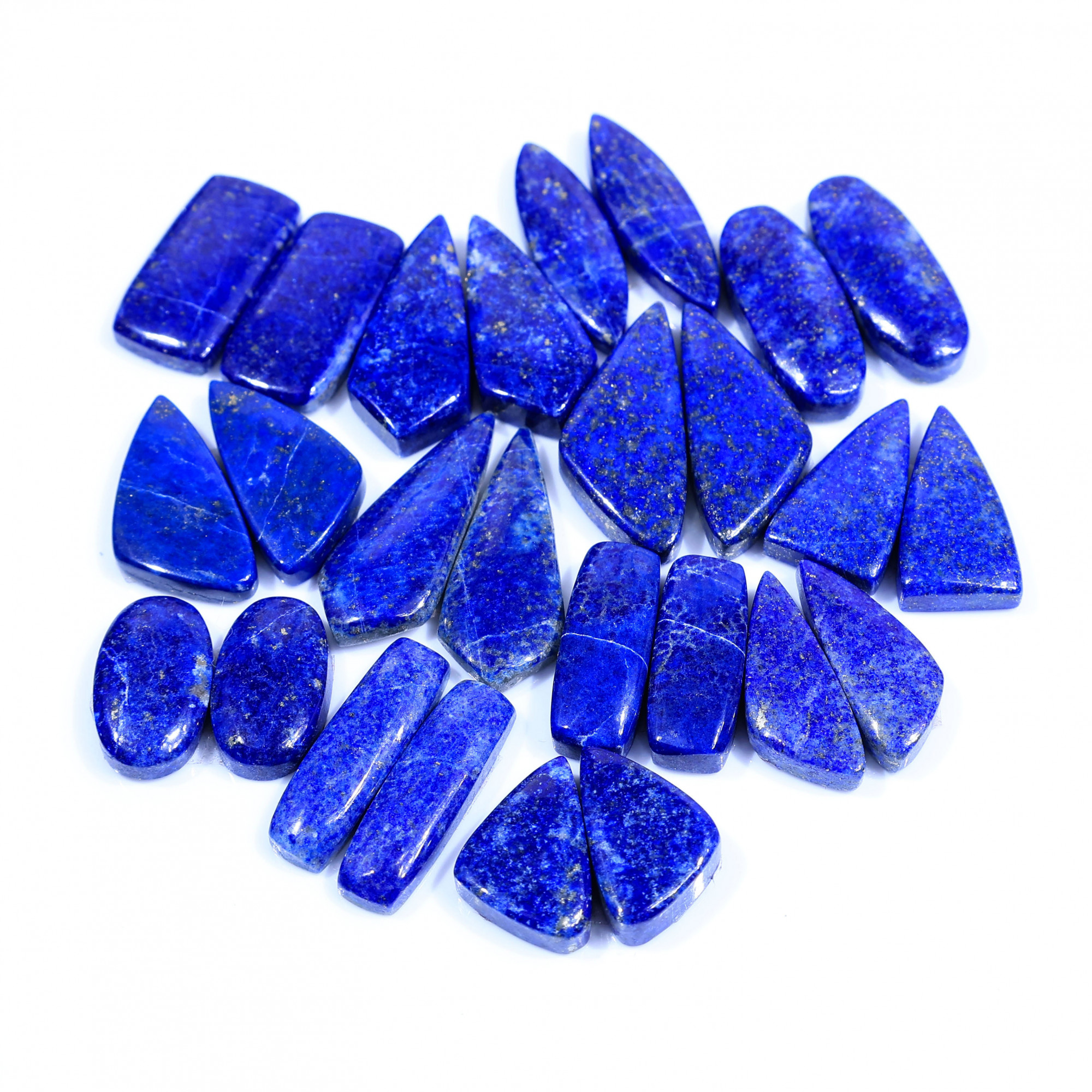 13 Pair 307Cts Natural Lapis Lazuli Cabochon Gemstone Pairs Lot for Earrings Jewelry Making 28x12 18x11 mm 20092
