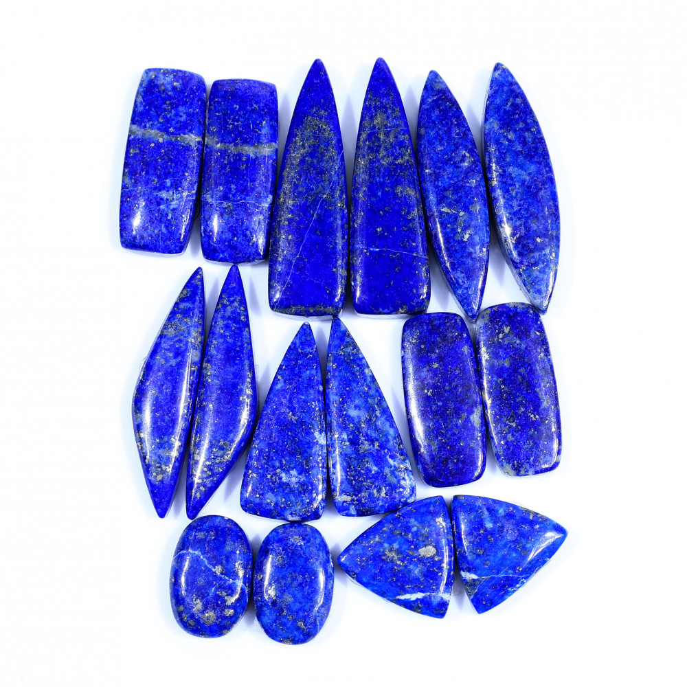 Image of 8 Pair 247Cts  Natural Lapis Lazuli Cabochon Gemstone Pairs Lot for Earrings Jewelry Making 36x10 16x10mm #20093