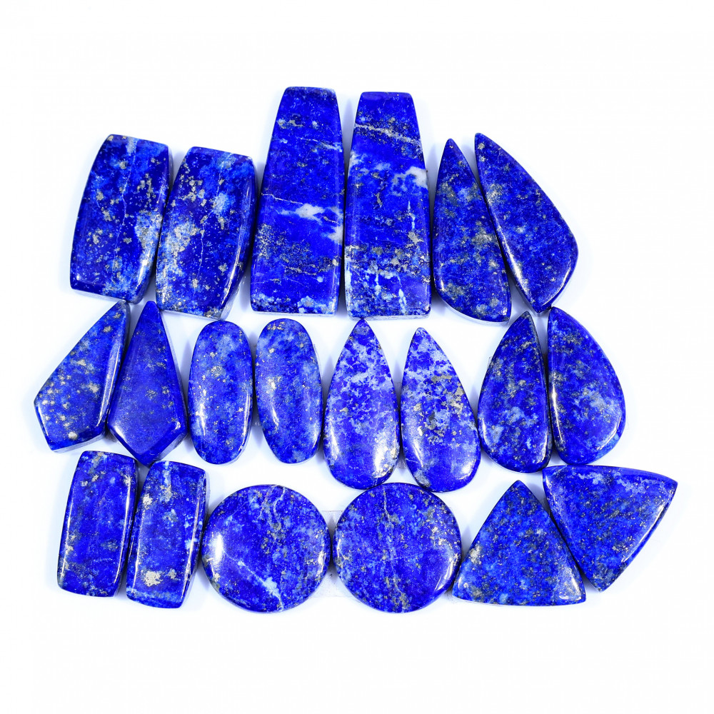 Image of 10 Pair 298Cts  Natural Lapis Lazuli Cabochon Gemstone Pairs Lot for Earrings Jewelry Making 32x12 17x17mm #20098