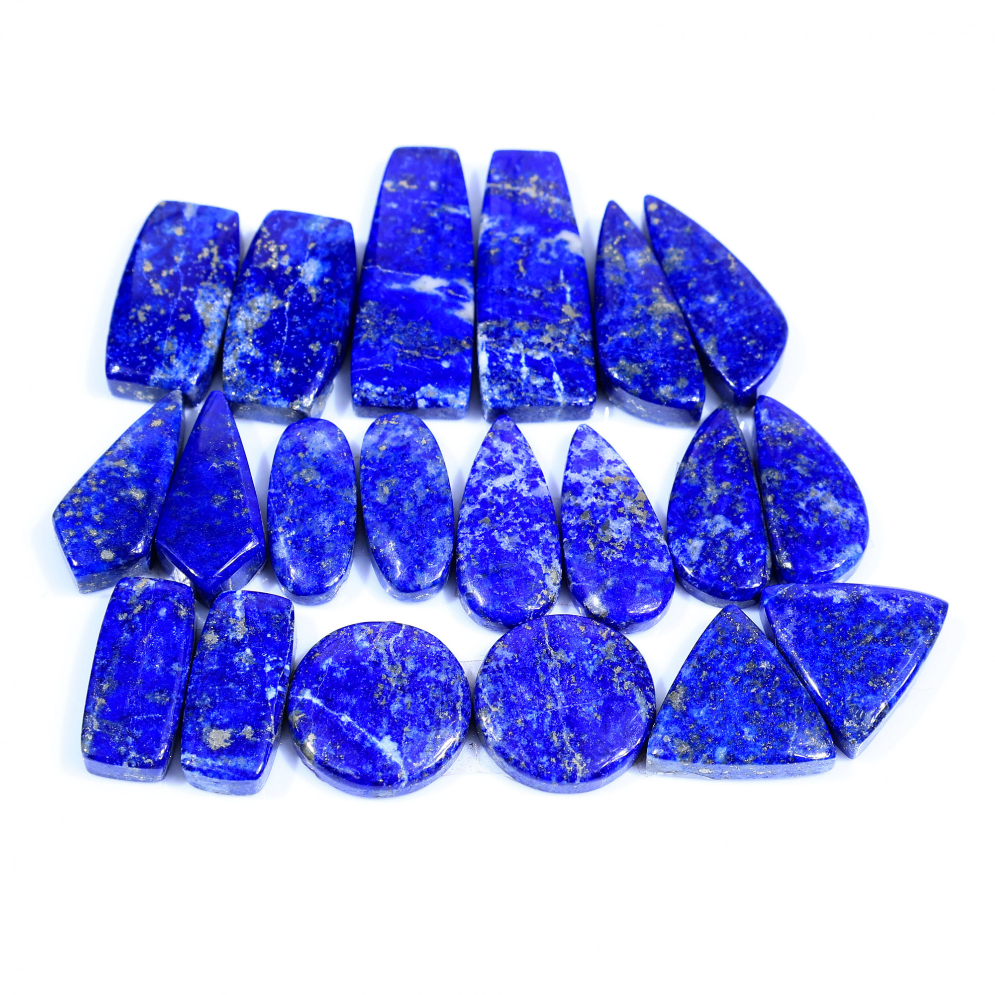 10 Pair 298Cts Natural Lapis Lazuli Cabochon Gemstone Pairs Lot for Earrings Jewelry Making 32x12 17x17mm 20098