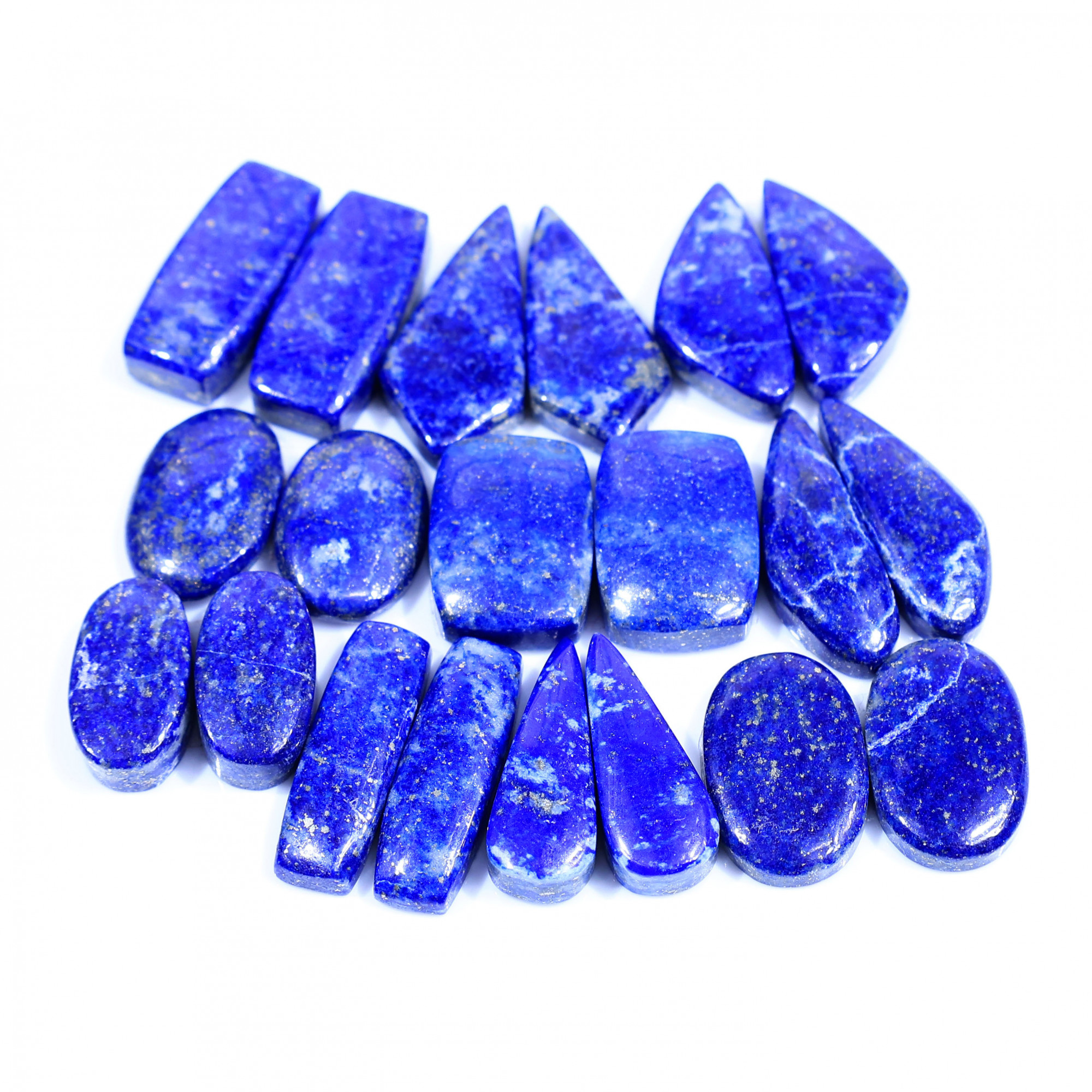 10 Pair 273Cts Natural Lapis Lazuli Cabochon Gemstone Pairs Lot for Earrings Jewelry Making 24x10 18x9mm 20099