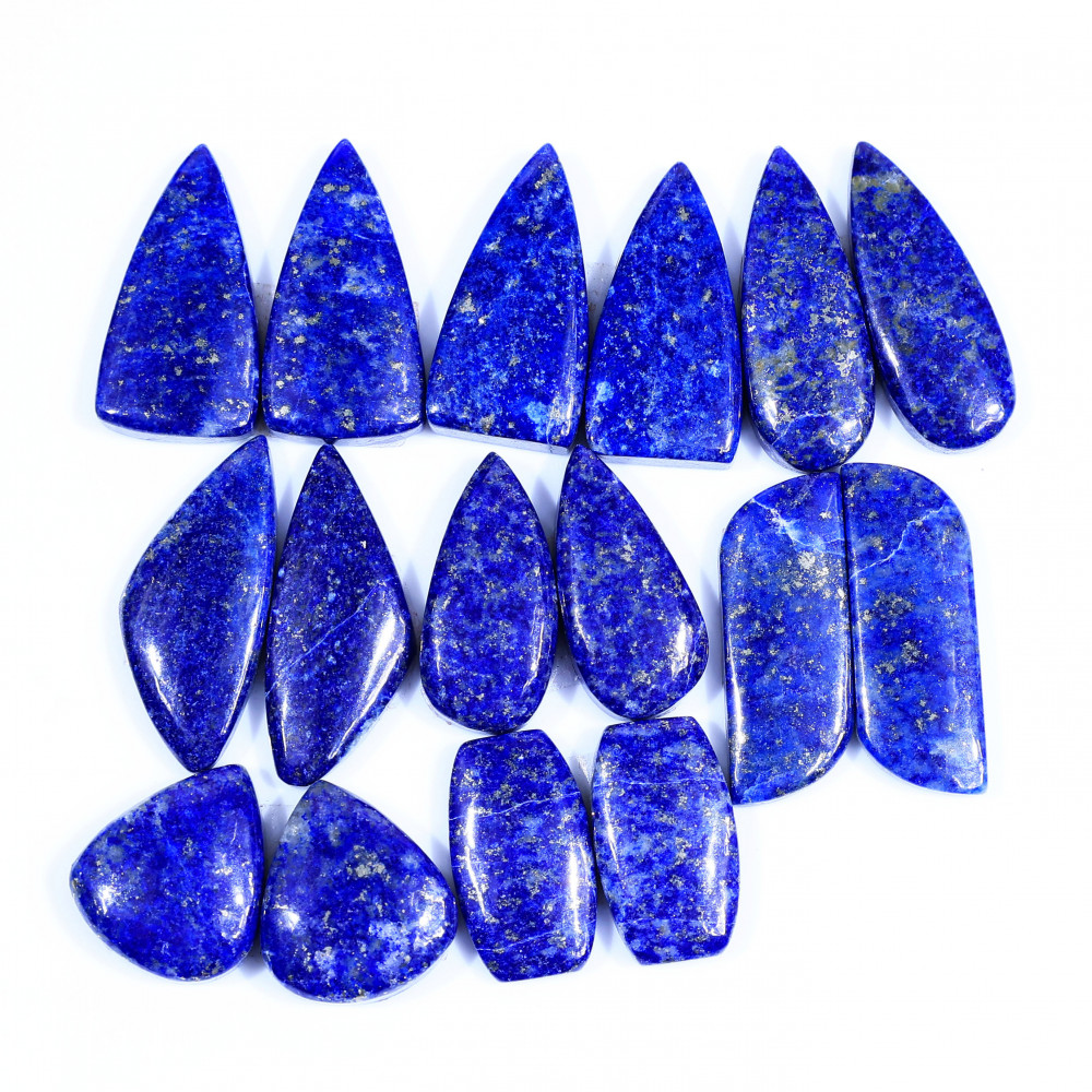 Image of 8 Pair 204Cts  Natural Lapis Lazuli Cabochon Gemstone Pairs Lot for Earrings Jewelry Making 24x12 17x15mm #20101
