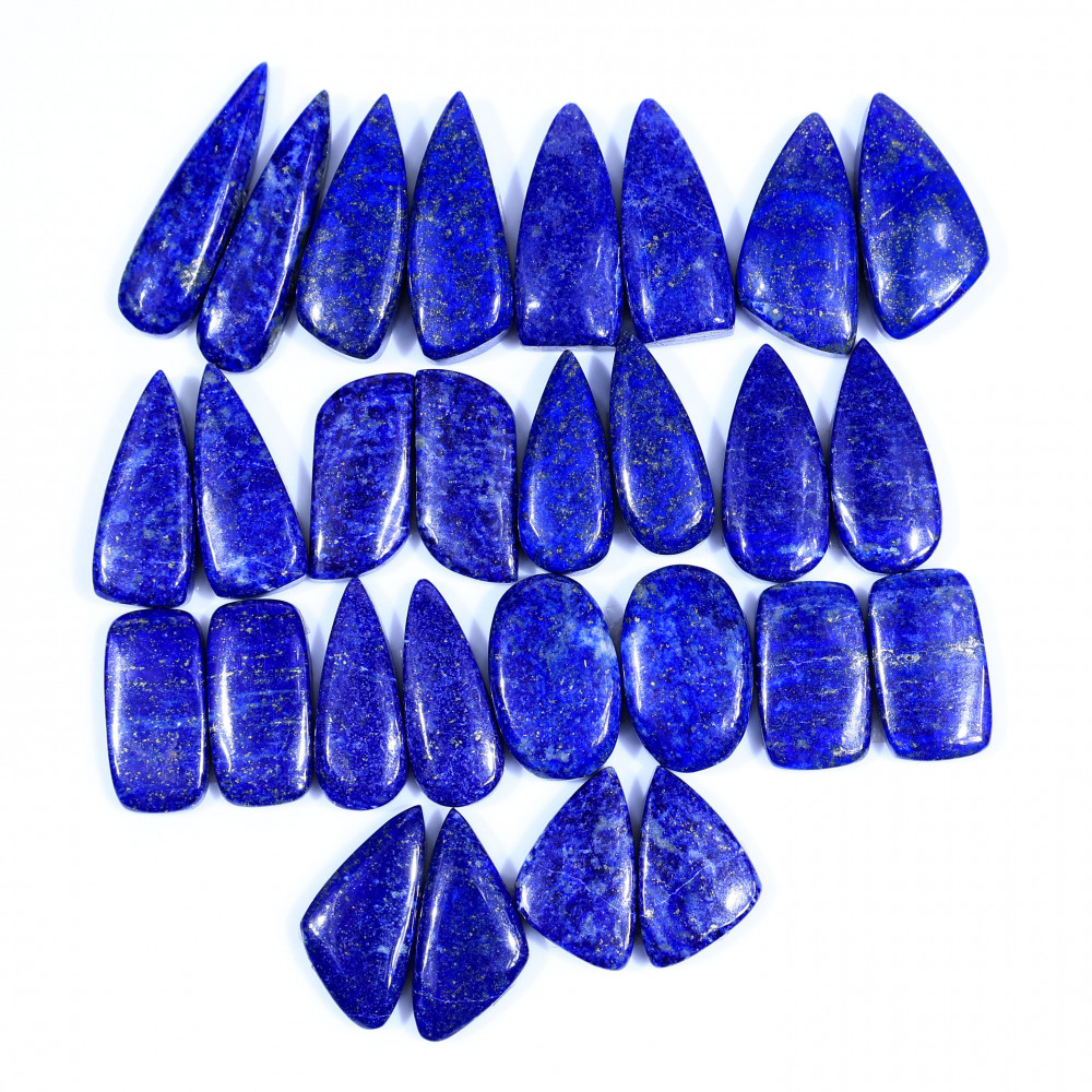 Image of 14 Pair 359Cts  Natural Lapis Lazuli Cabochon Gemstone Pairs Lot for Earrings Jewelry Making 30x8 20x12mm #20102