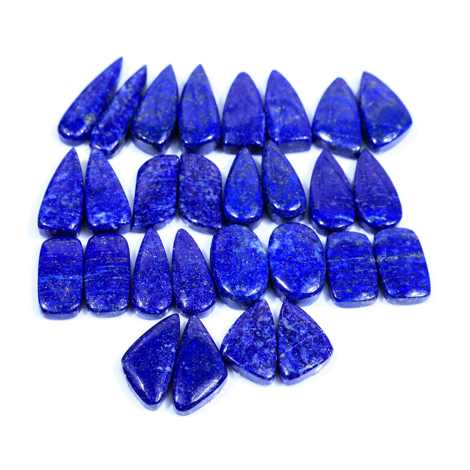 14 Pair 359Cts Natural Lapis Lazuli Cabochon Gemstone Pairs Lot for Earrings Jewelry Making 30x8 20x12mm 20102
