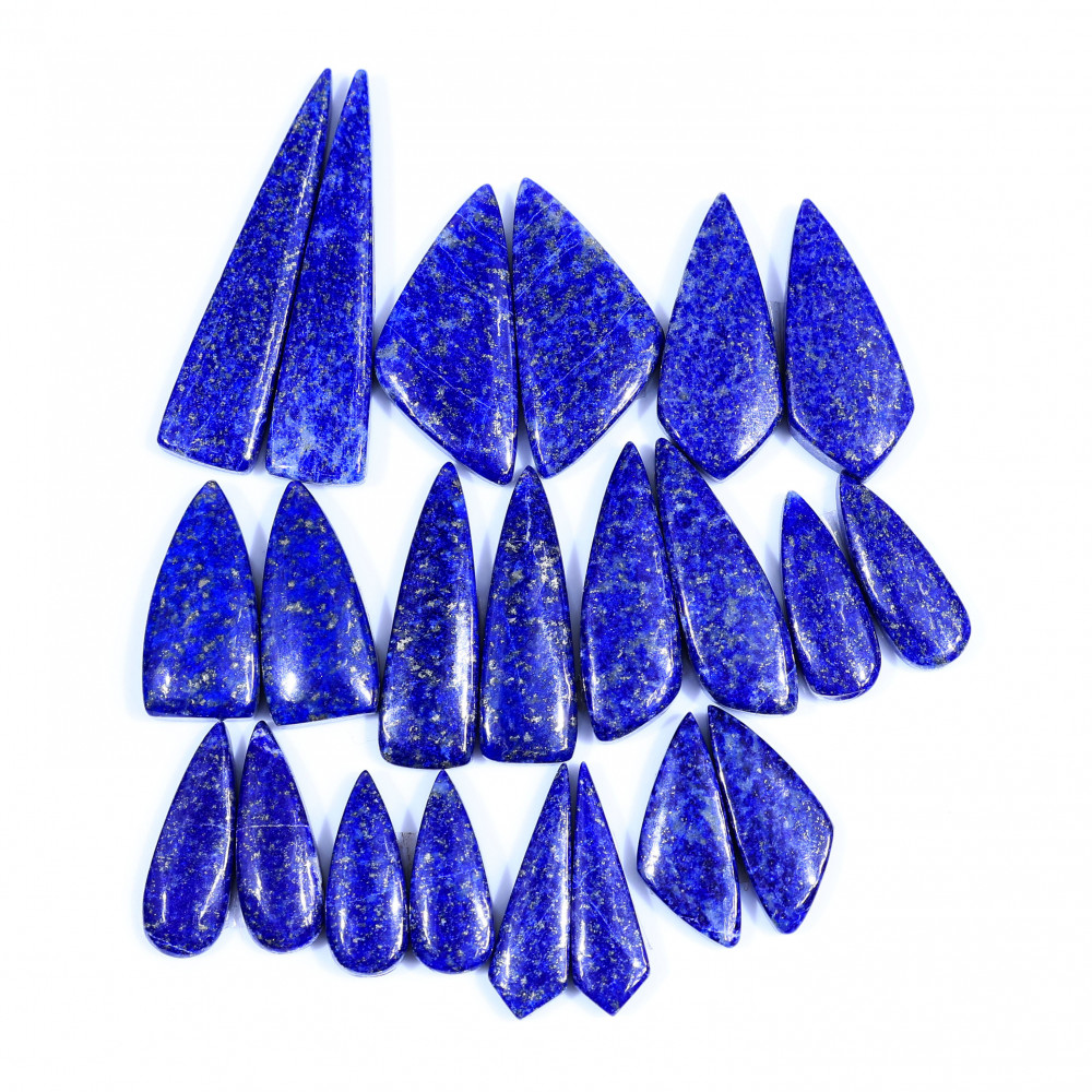 Image of 11 Pair 289Cts  Natural Lapis Lazuli Cabochon Gemstone Pairs Lot for Earrings Jewelry Making 45x10 20x8mm #20103