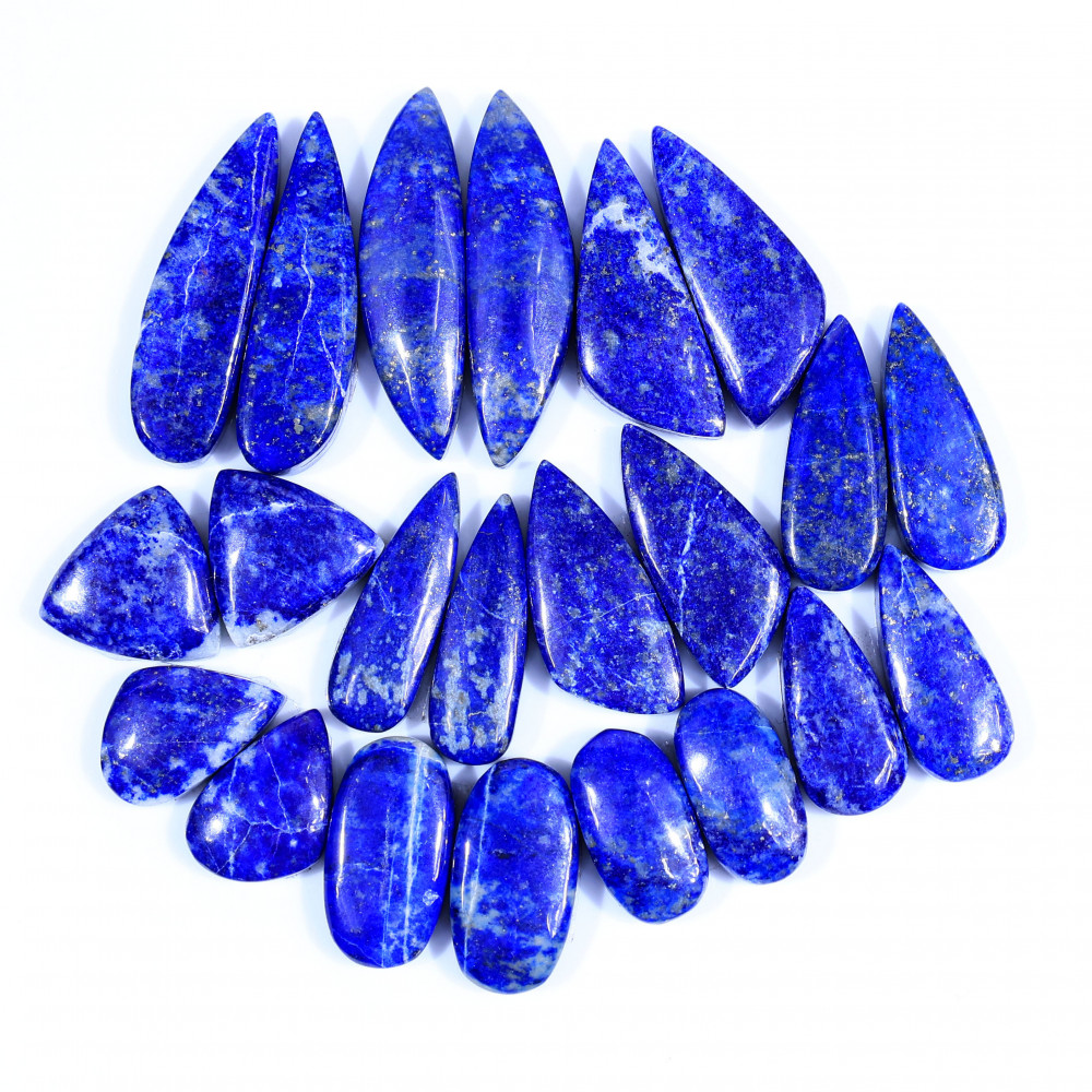 Image of 11 Pair 289Cts  Natural Lapis Lazuli Cabochon Gemstone Pairs Lot for Earrings Jewelry Making 32x9 16x11mm #20108
