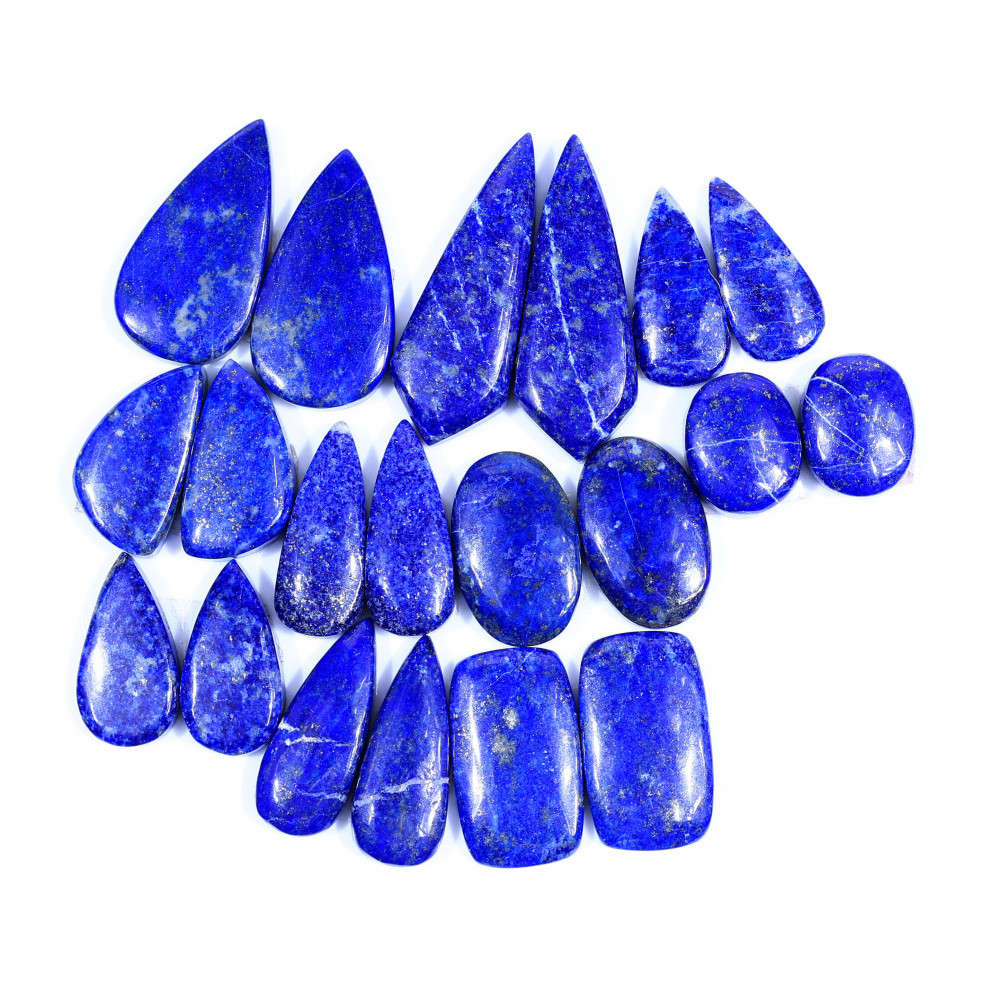 Image of 10 Pair 248Cts  Natural Lapis Lazuli Cabochon Gemstone Pairs Lot for Earrings Jewelry Making 34x12 14x11mm #20110