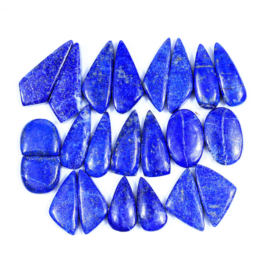 Image of 11 Pair 241Cts  Natural Lapis Lazuli Cabochon Gemstone Pairs Lot for Earrings Jewelry Making 29x11 13x14mm #20113