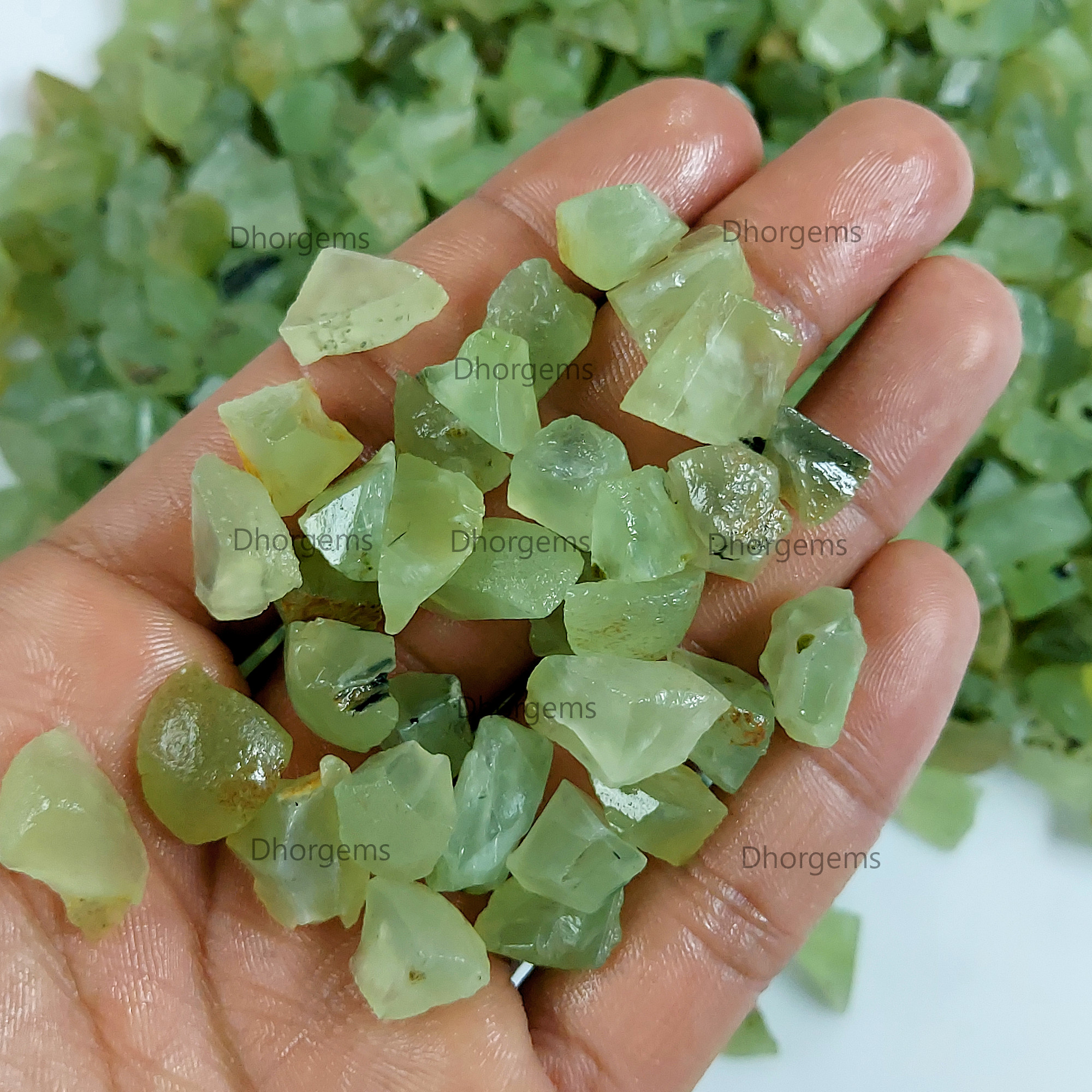 Natural Prehnite Rough Gemstone Raw Green Prehnite Crystal Healing Stone Collectors Specimen Mineral for Jewelry Making Gemstone Gift