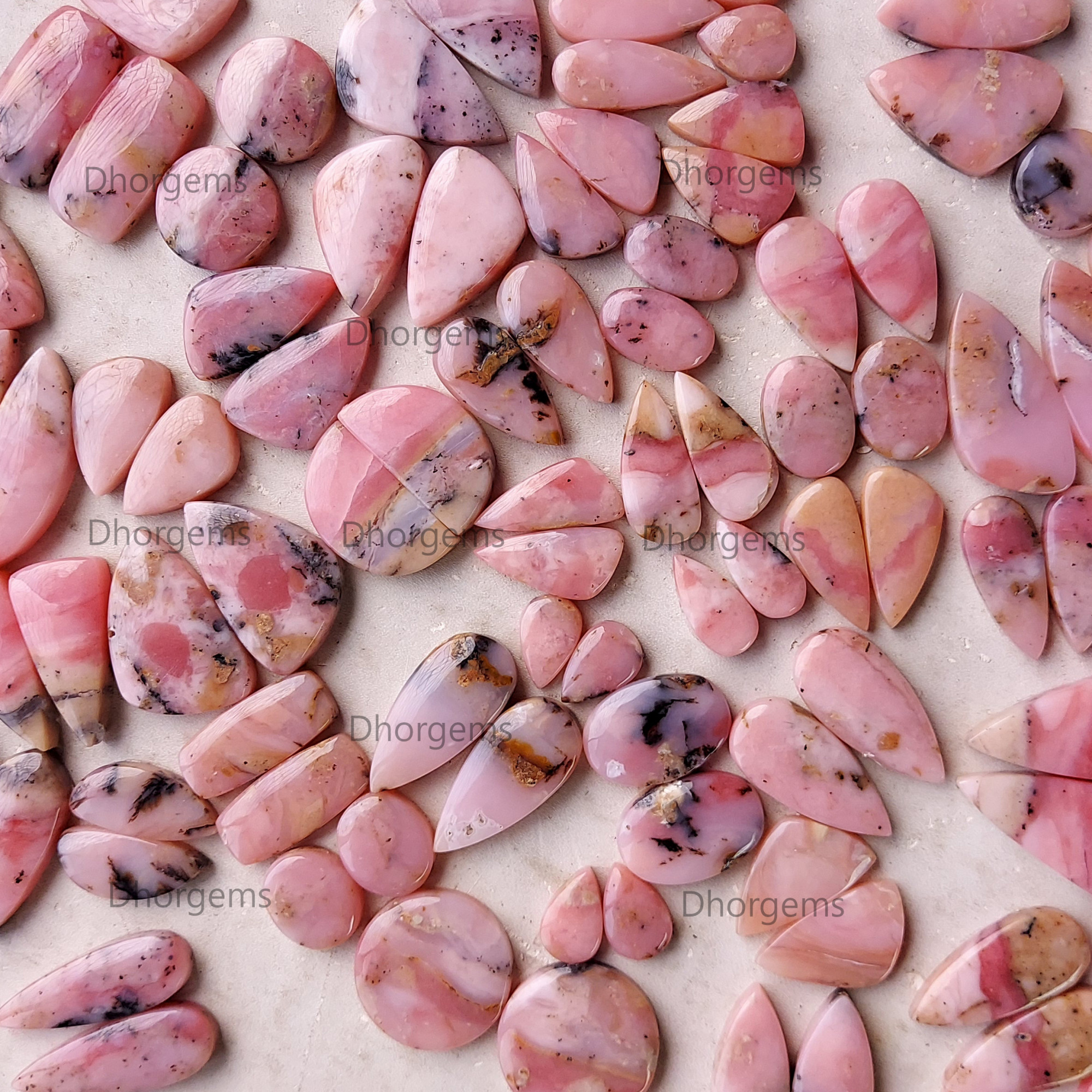 Natural Pink Opal Cabochon Pairs Handmade Gemstone for Jewelry Making Opal Pairs Rare Pink Opal Gemstones Unique Gift for Collectors