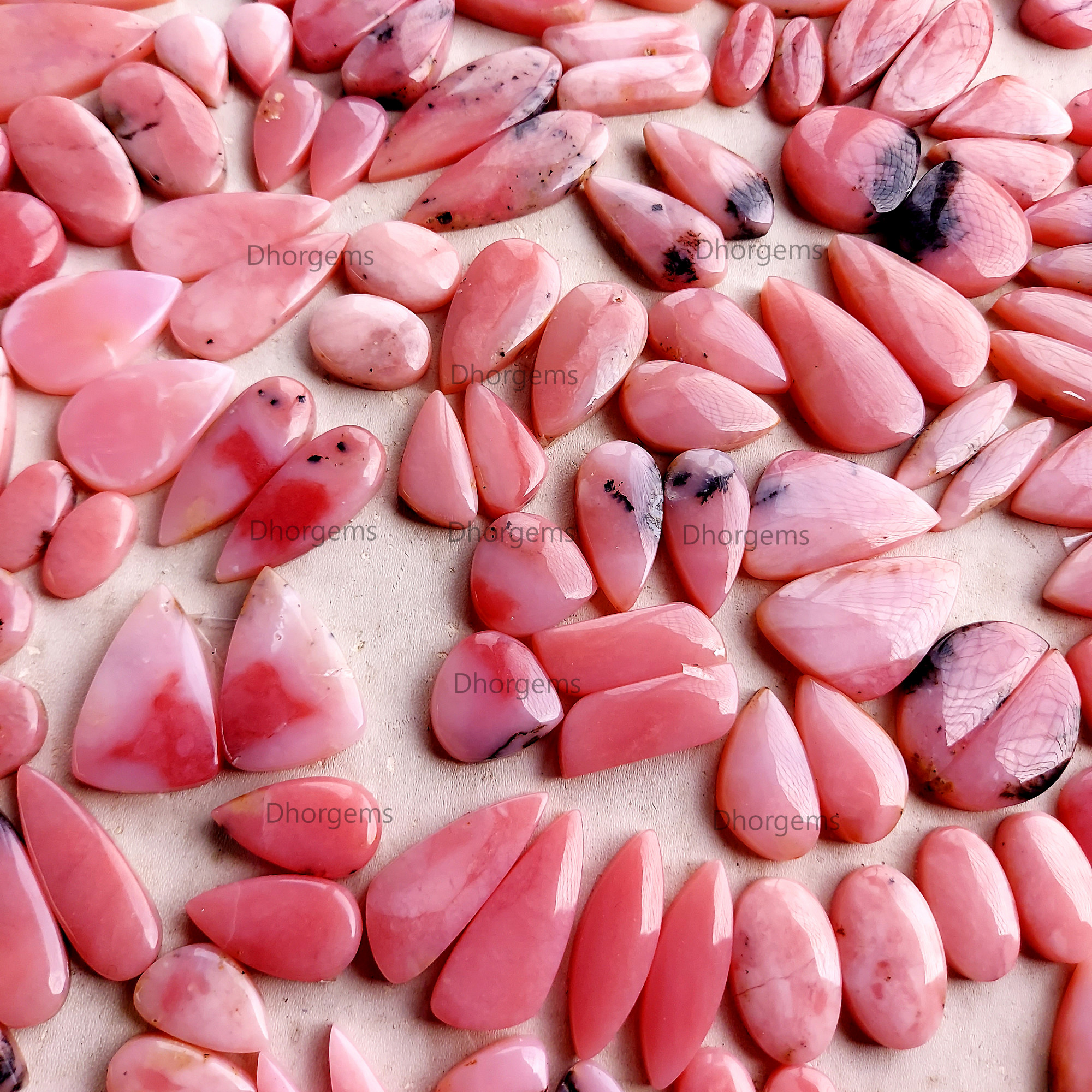 Natural Pink Opal Cabochon Pairs Handmade Gemstone for Jewelry Making Opal Pairs Rare Pink Opal Gemstones Unique Gift for Collectors