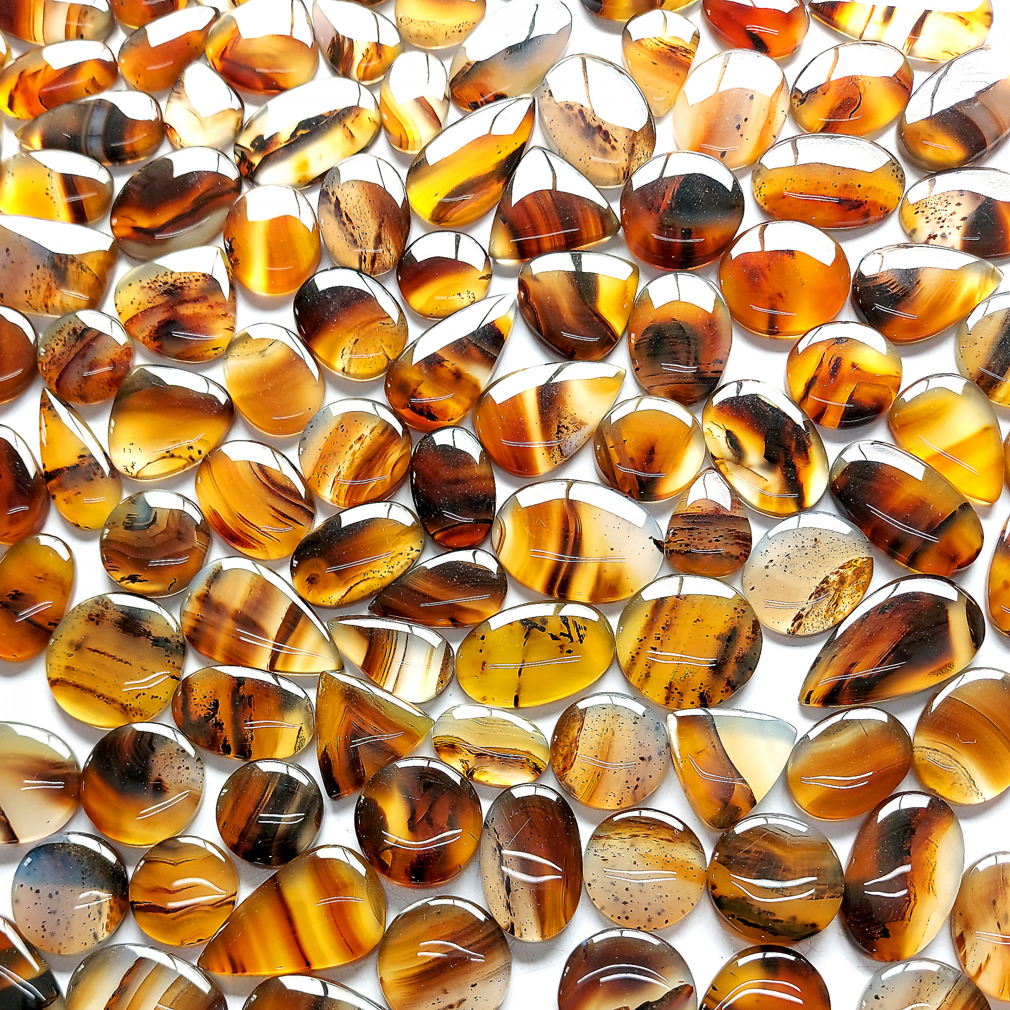 Natural Montana Agate Cabochon Loose Gemstone Semi Precious Healing Crystals Loose Mixed Shape and Sizes Agate Gemstone Wholesale Lot