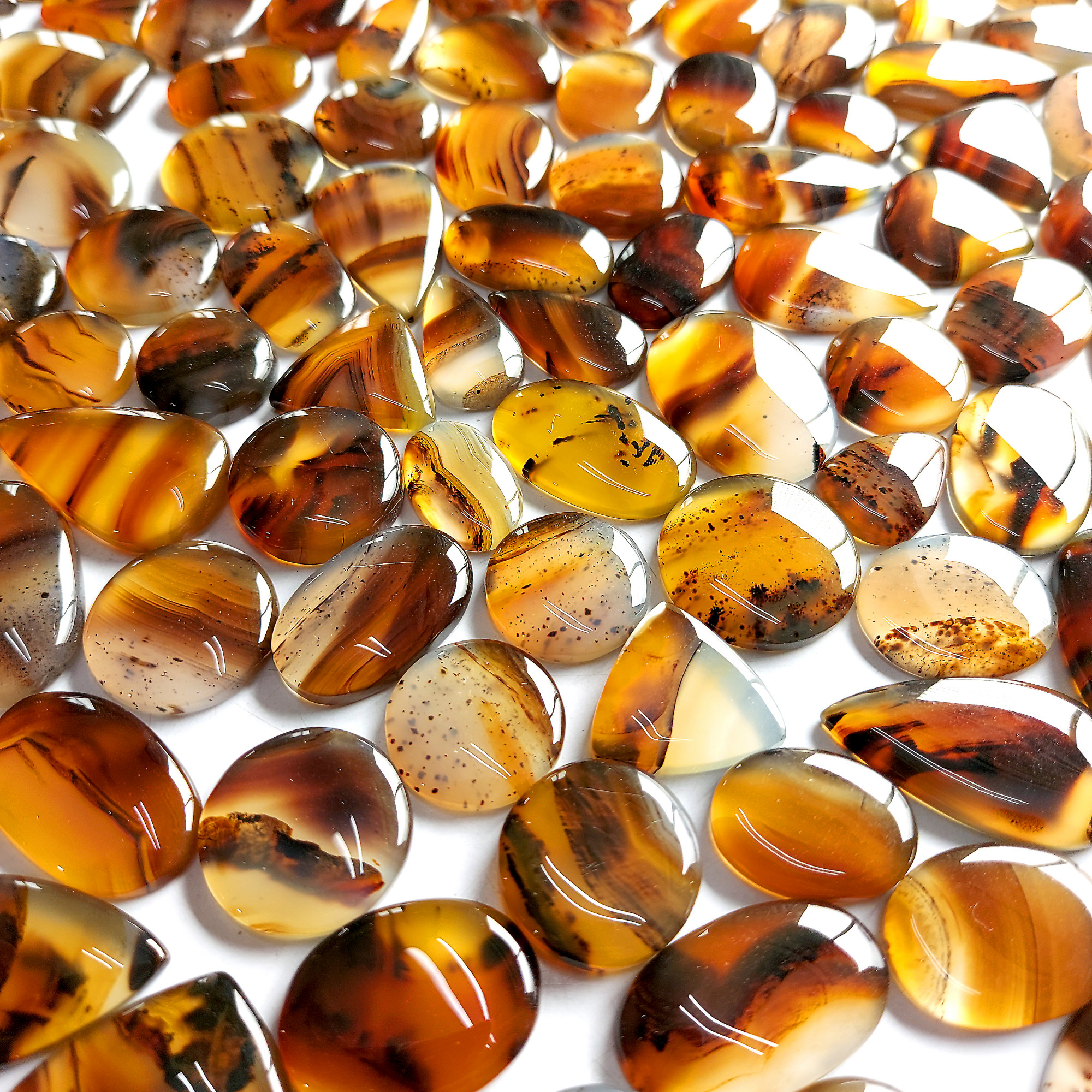 Natural Montana Agate Cabochon Loose Gemstone Semi Precious Healing Crystals Loose Mixed Shape and Sizes Agate Gemstone Wholesale Lot