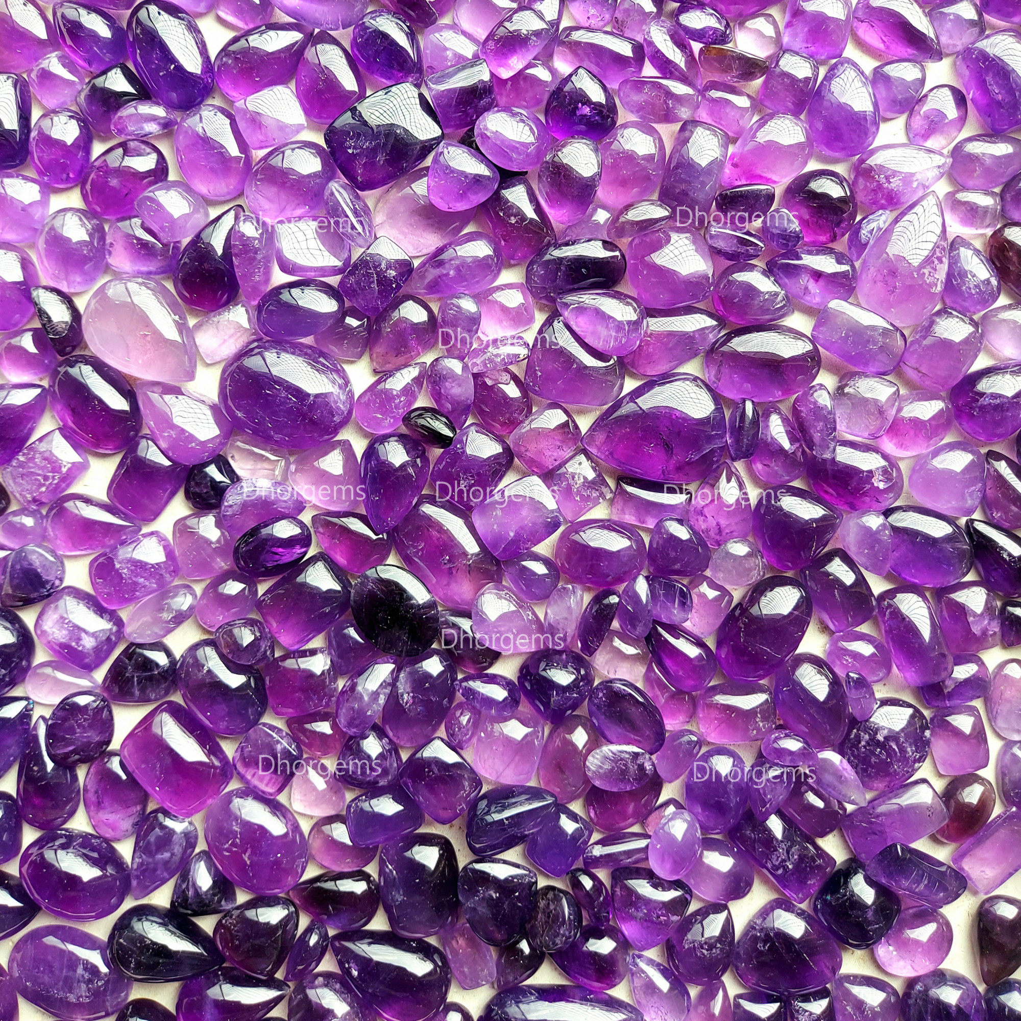 Natural Purple Amethyst Cabochon Loose Gemstone Lot Jewelry Making Reiki Chakra Healing Mix Shape And Size Random Selection Purple Crystal