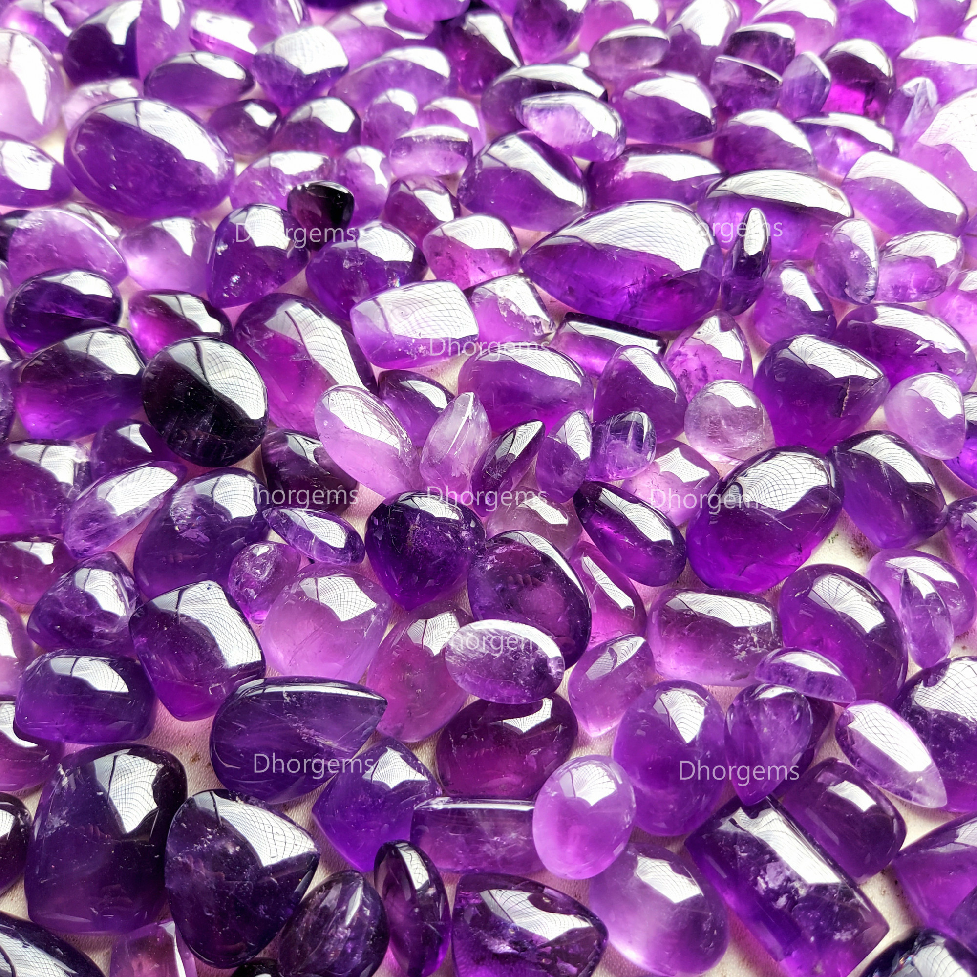 Natural Purple Amethyst Cabochon Loose Gemstone Lot Jewelry Making Reiki Chakra Healing Mix Shape And Size Random Selection Purple Crystal