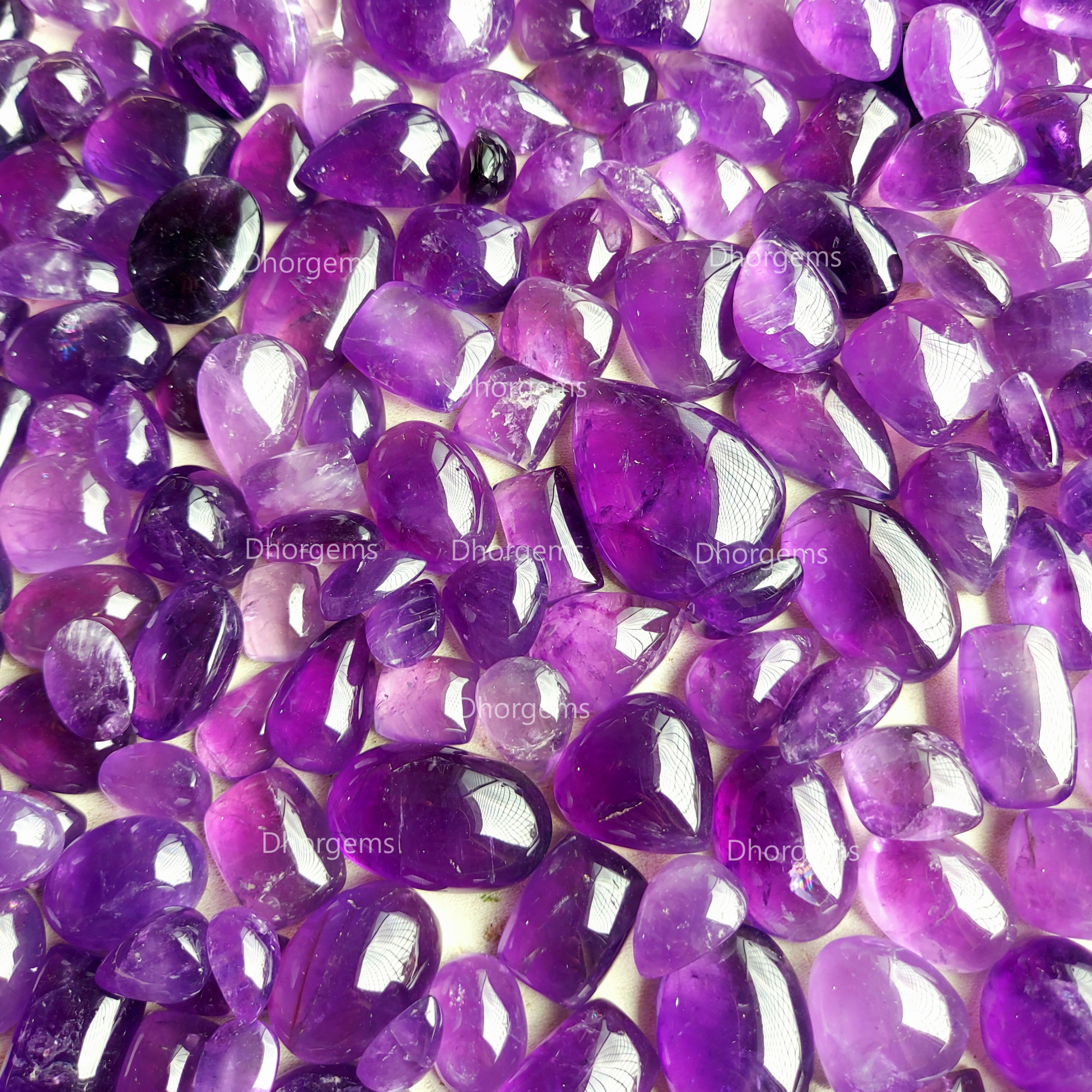 Natural Purple Amethyst Cabochon Loose Gemstone Lot Jewelry Making Reiki Chakra Healing Mix Shape And Size Random Selection Purple Crystal