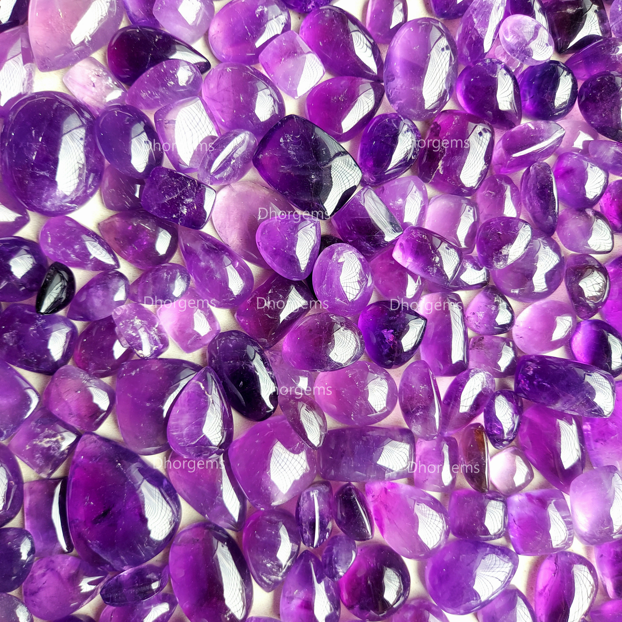 Natural Purple Amethyst Cabochon Loose Gemstone Lot Jewelry Making Reiki Chakra Healing Mix Shape And Size Random Selection Purple Crystal