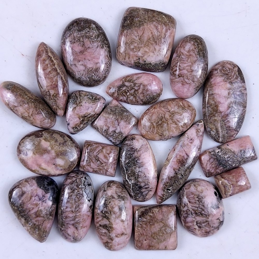 21Pcs 564Cts Natural Rhodochrosite Loose Cabochon Gemstone For Jewelry Making Handmade Lot40x12 12x10mm#G-2076
