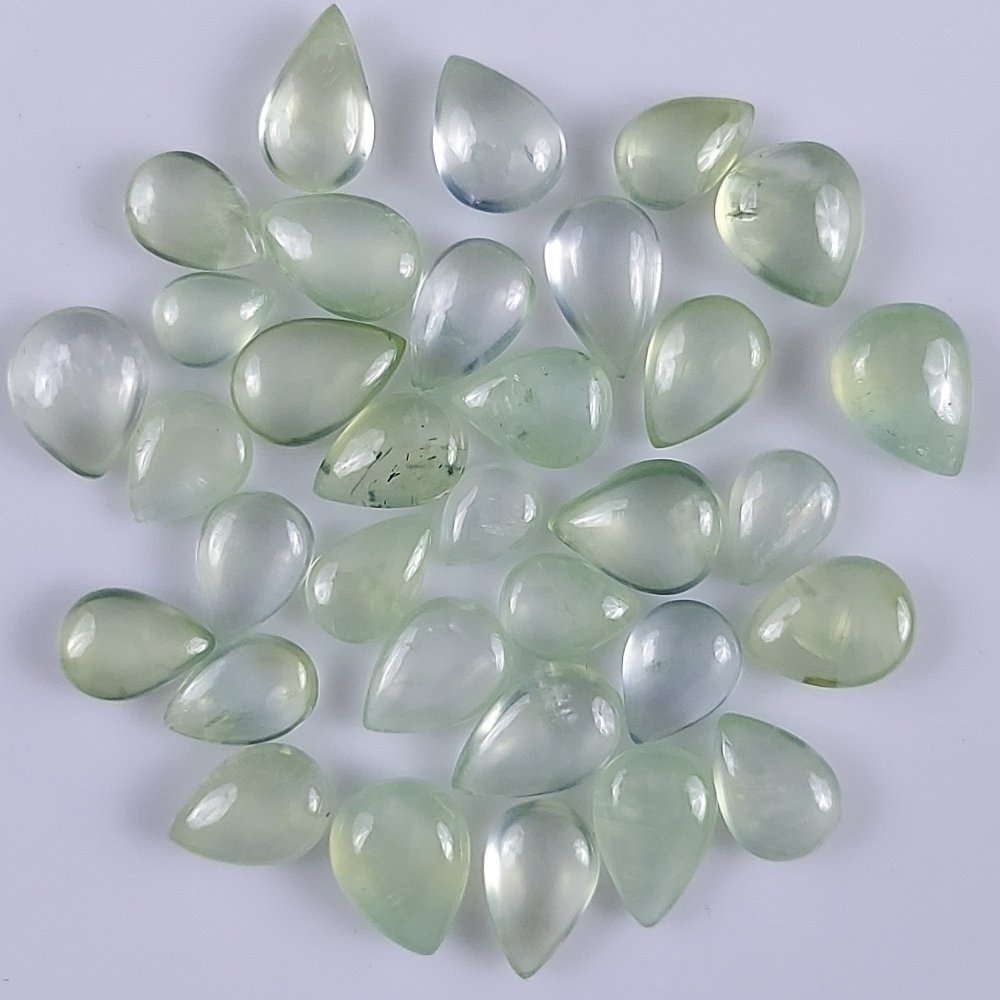 33Pcs Lot 107Cts Natural Green Prehnite Teardrop Shape Undrill Briolette Loose Gemstone 10x6 6x4mm#231
