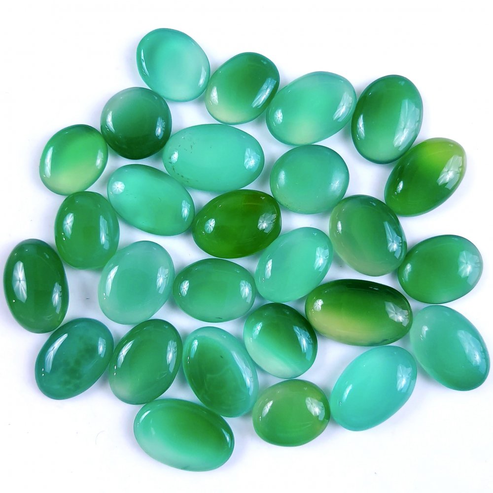 27Pcs 416Cts Natural Green Onyx Cabochon Loose Gemstone Semi Precious Jewelry Making Crystal Lot 24x15 16x26mm #2367