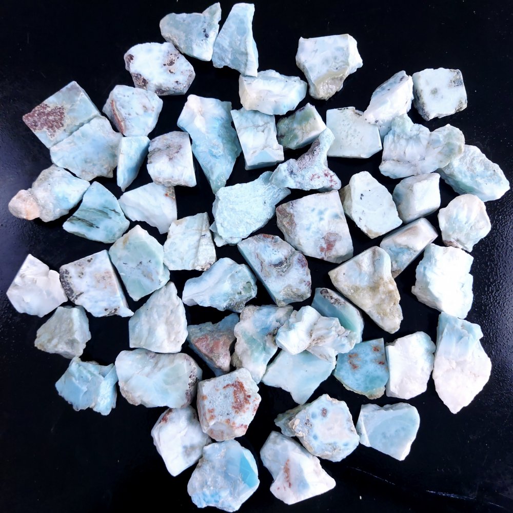 54Pcs 1890Cts Natural Blue Dominican Larimar Raw Rough Gemstone Unpolished Crystal Chunks Lot 20mm #2380