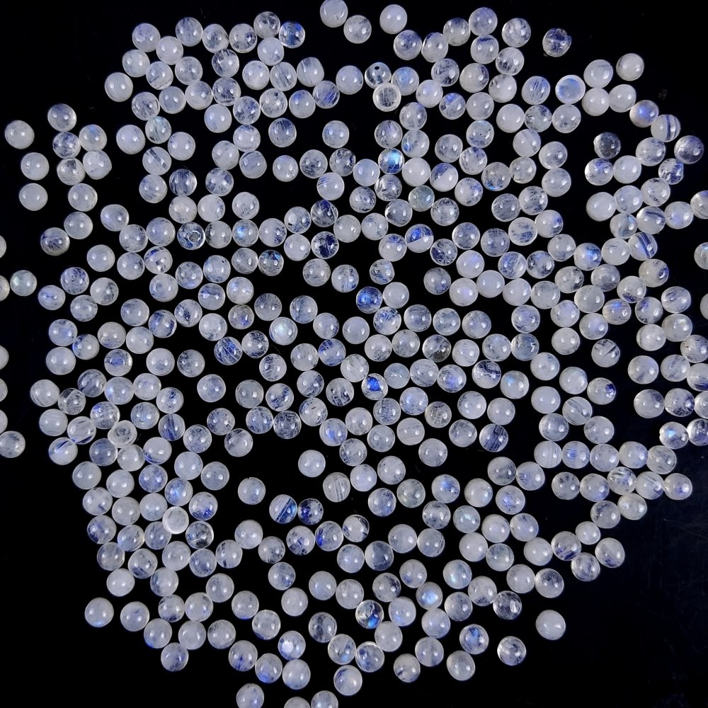 411Pcs Lot 151Cts Natural Rainbow Moonstone Calibrated Round Shape Cabochon Lot  Loose Gemstones For Jewelry Making  2x2mm#G-242