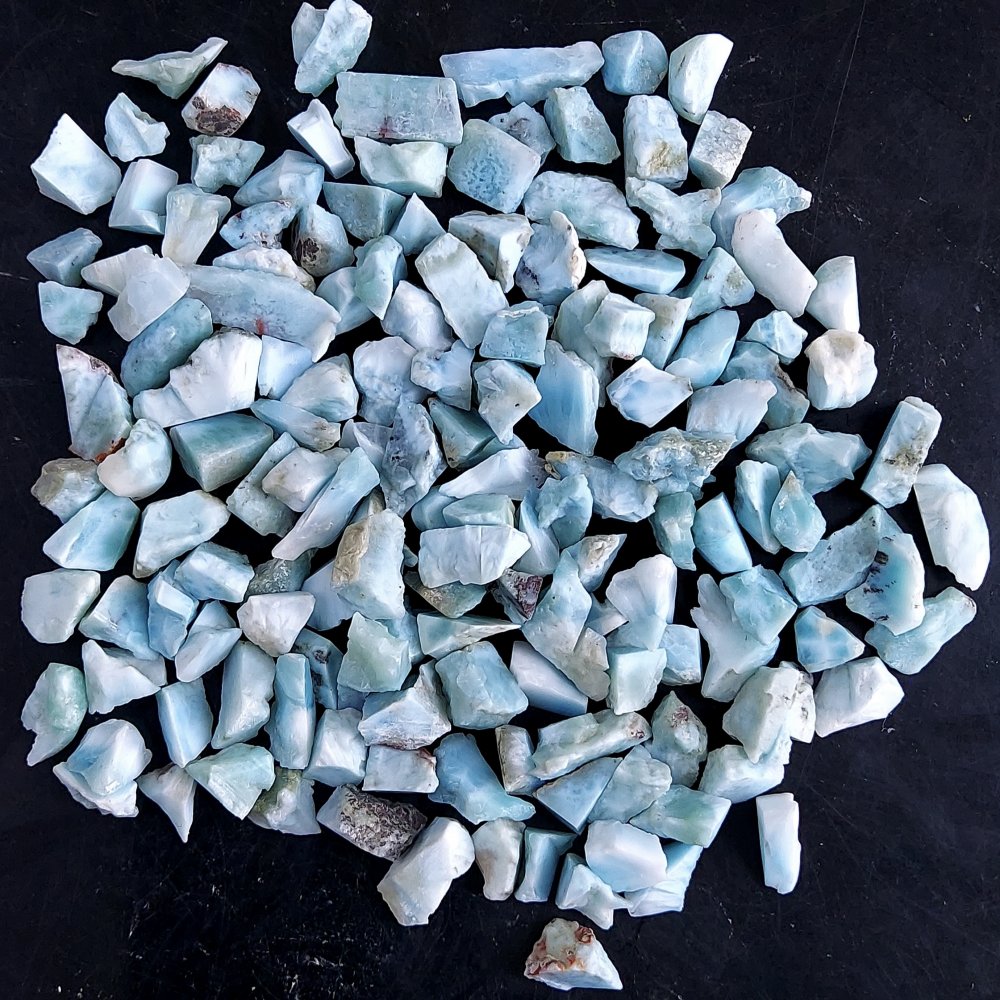 143Pcs 504Cts Natural Blue Dominican Larimar Raw Rough Gemstone Unpolished Crystal Chunks Lot 8mm #2473