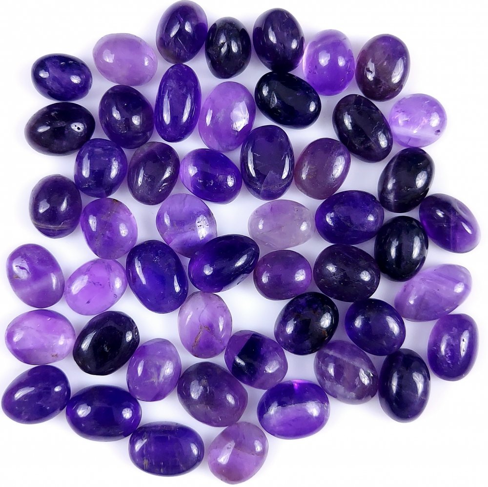 50Pcs Lot 415Cts Natural Purple Amethyst Mix Shape Cabochon Lot  Loose Gemstones Crystal For Jewelry Making  13x8 10x7mm#G-248