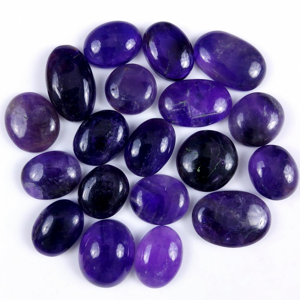 19Pcs Lot 436Cts Natural Purple Amethyst Mix Shape Cabochon Lot  Loose Gemstones Crystal For Jewelry Making  24x14 18x15mm#G-251