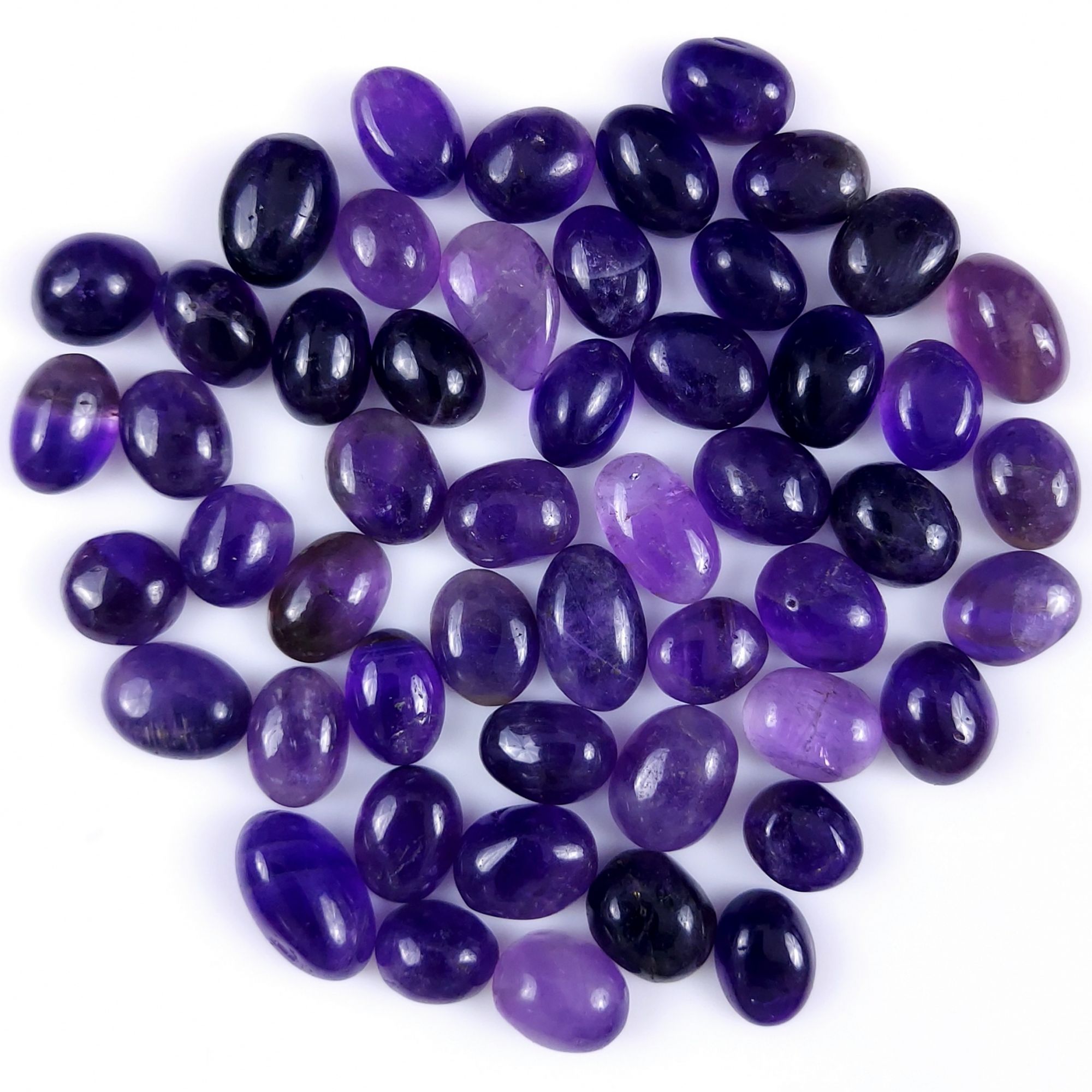 51Pcs Lot 412Cts Natural Purple Amethyst Mix Shape Cabochon Lot  Loose Gemstones Crystal For Jewelry Making  13x7 10x7mm#G-252