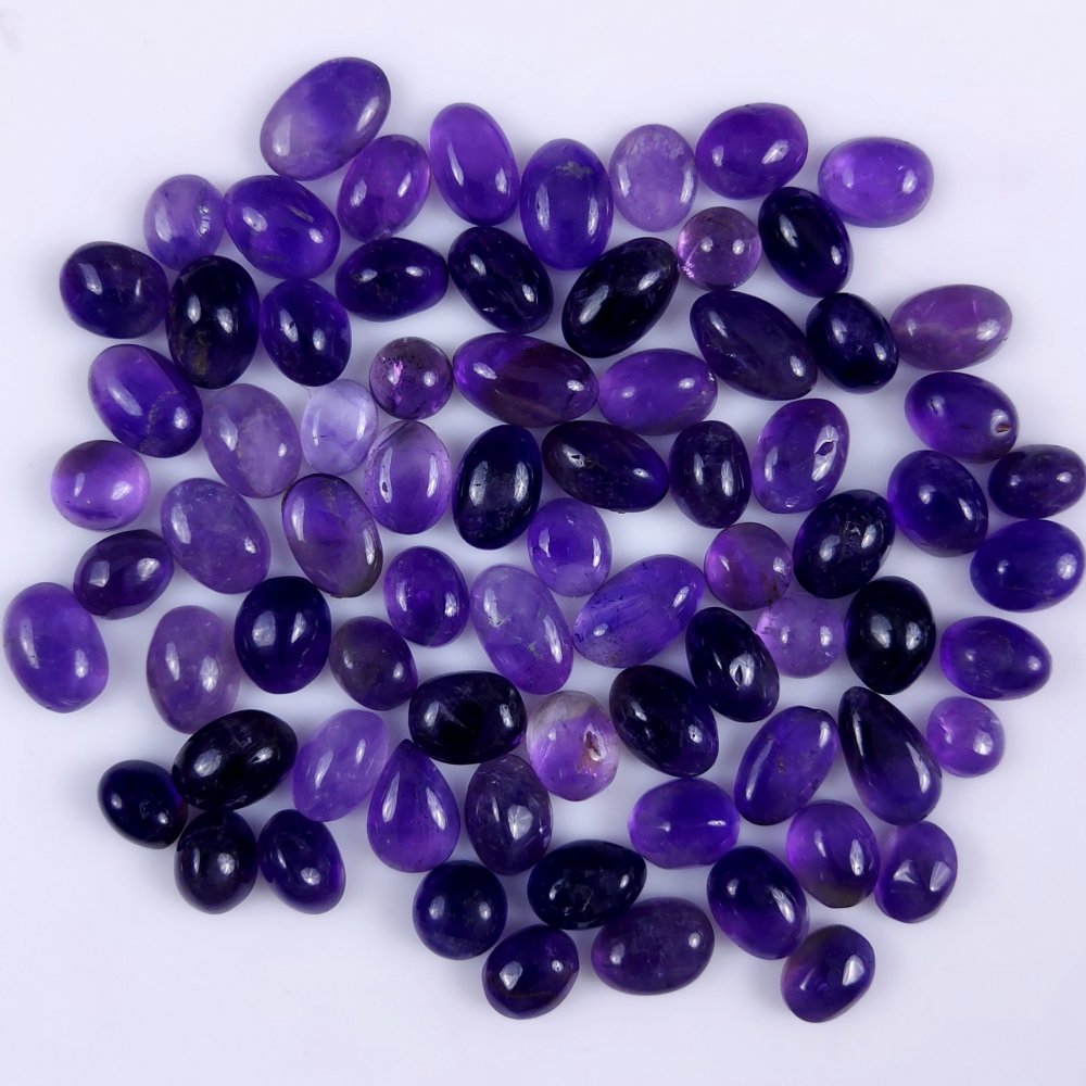 75Pcs Lot 355Cts Natural Purple Amethyst Mix Shape Cabochon Lot  Loose Gemstones Crystal For Jewelry Making  12x7 6x6mm#G-254