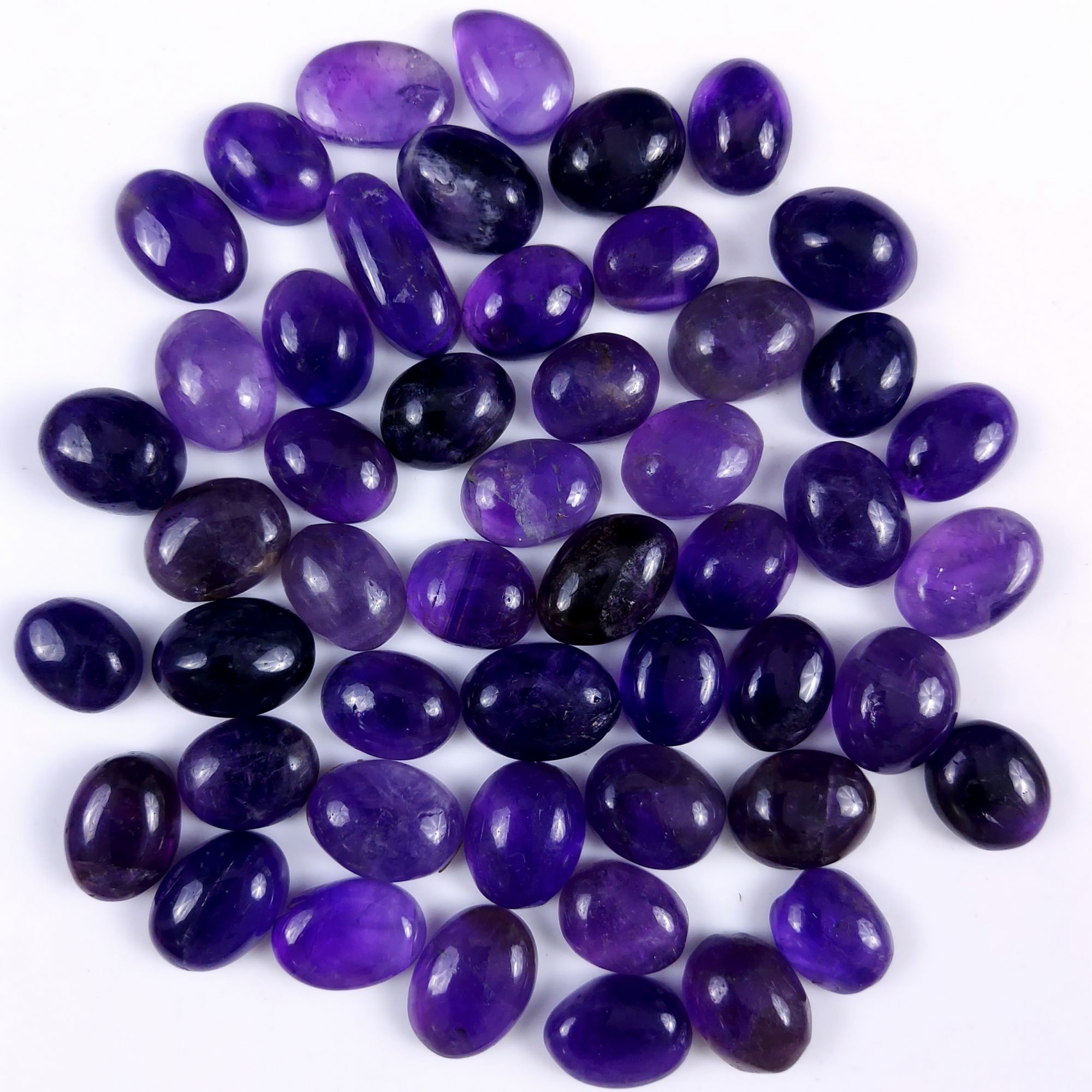 50Pcs Lot 575Cts Natural Purple Amethyst Mix Shape Cabochon Lot  Loose Gemstones Crystal For Jewelry Making  20x7 12x10mm#G-255