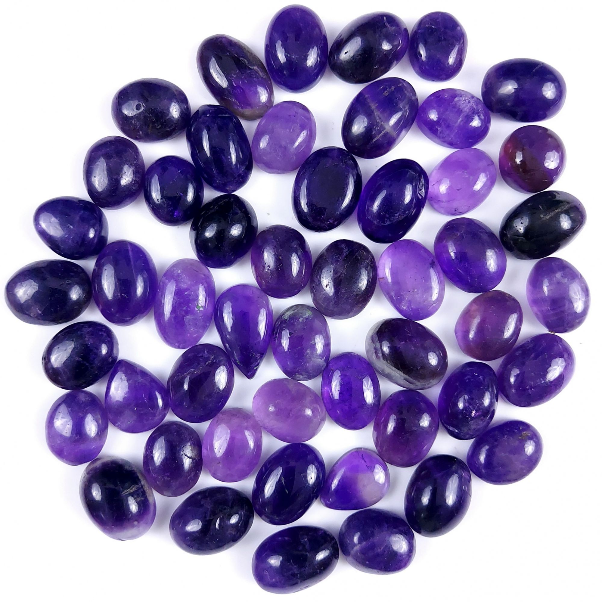 50Pcs Lot 585Cts Natural Purple Amethyst Mix Shape Cabochon Lot  Loose Gemstones Crystal For Jewelry Making  15x10 12x8mm#G-257
