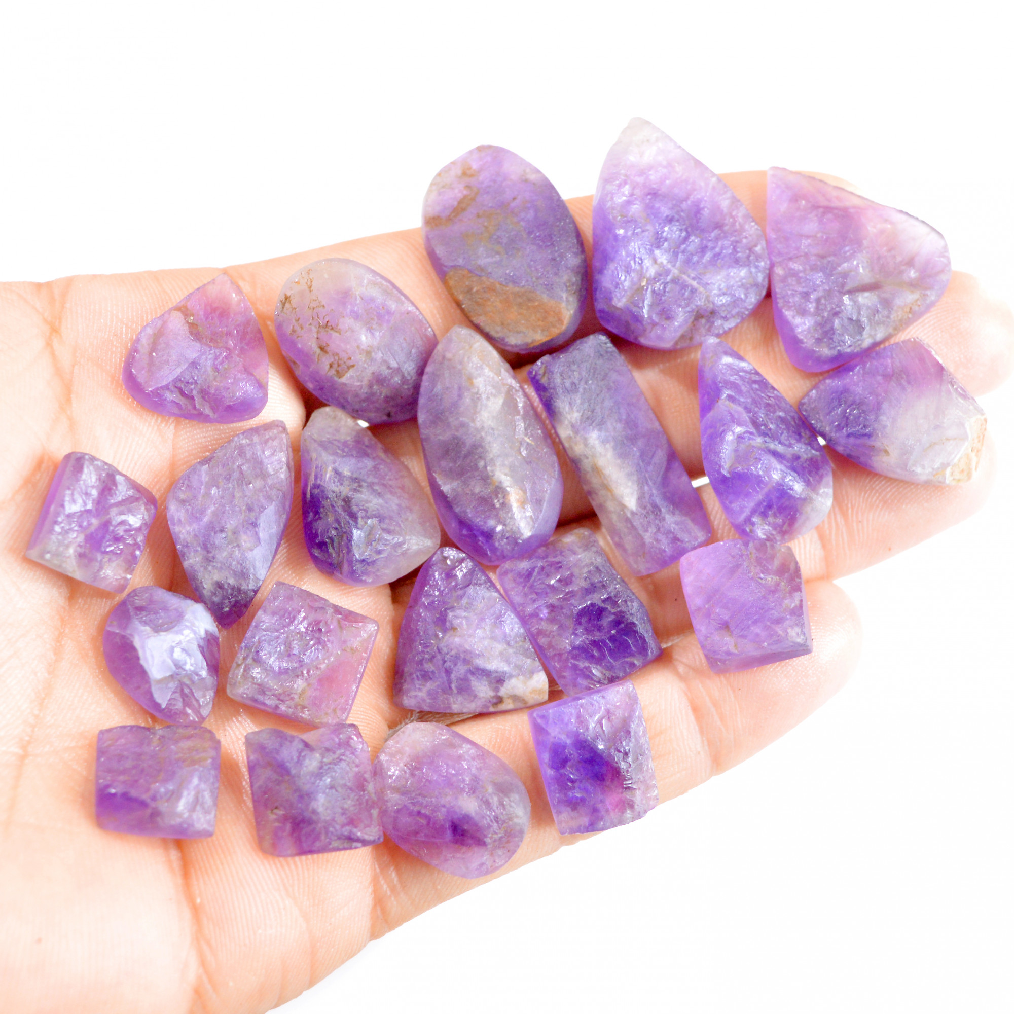 21 Pcs 283 Cts Natural Amethyst Druzy Mix Shape Gemstone Lot 16x12-28x20mm 2643
