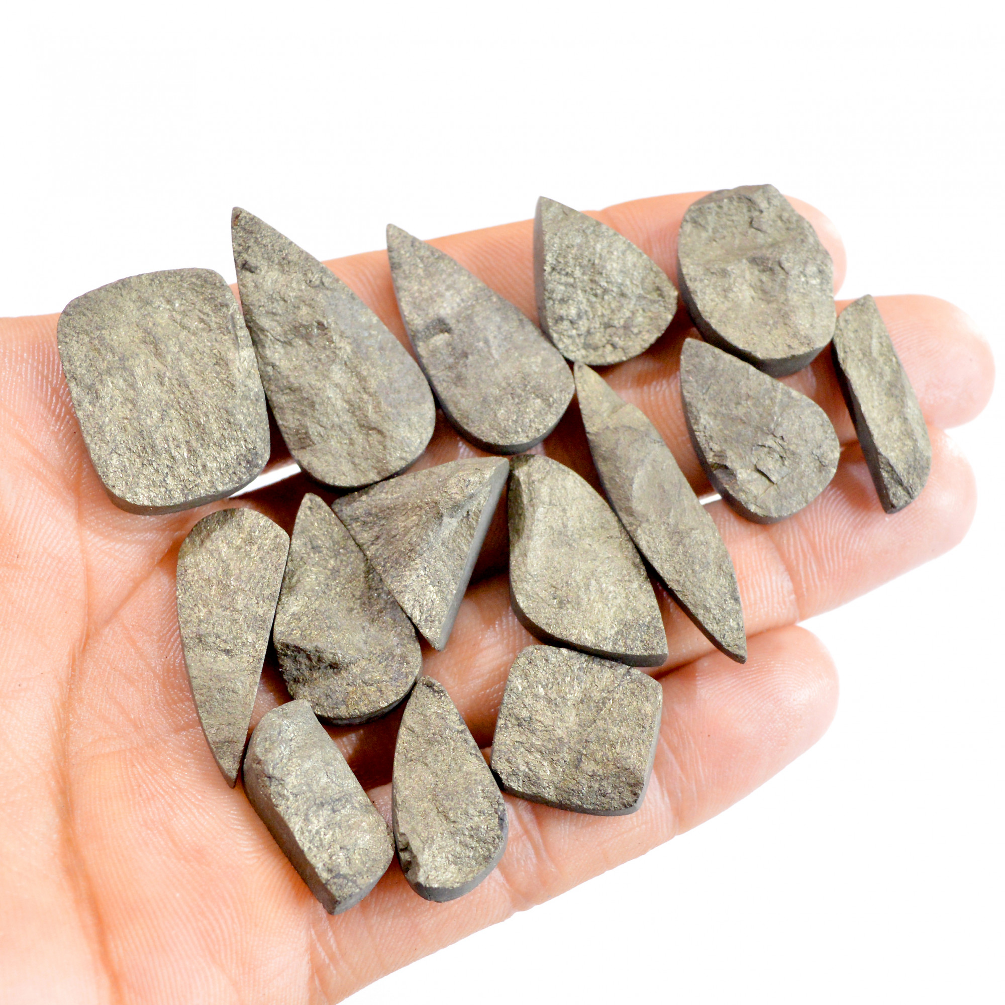 15 Pcs 439 Cts Natural Pyrite Druzy Mix Shape Loose Gemstone Lot 20x9-25x19mm 2646