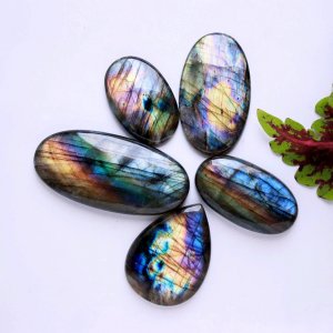 Labradorite Triangular Shape Cabochon 35\u00d720\u00d78 MM Size