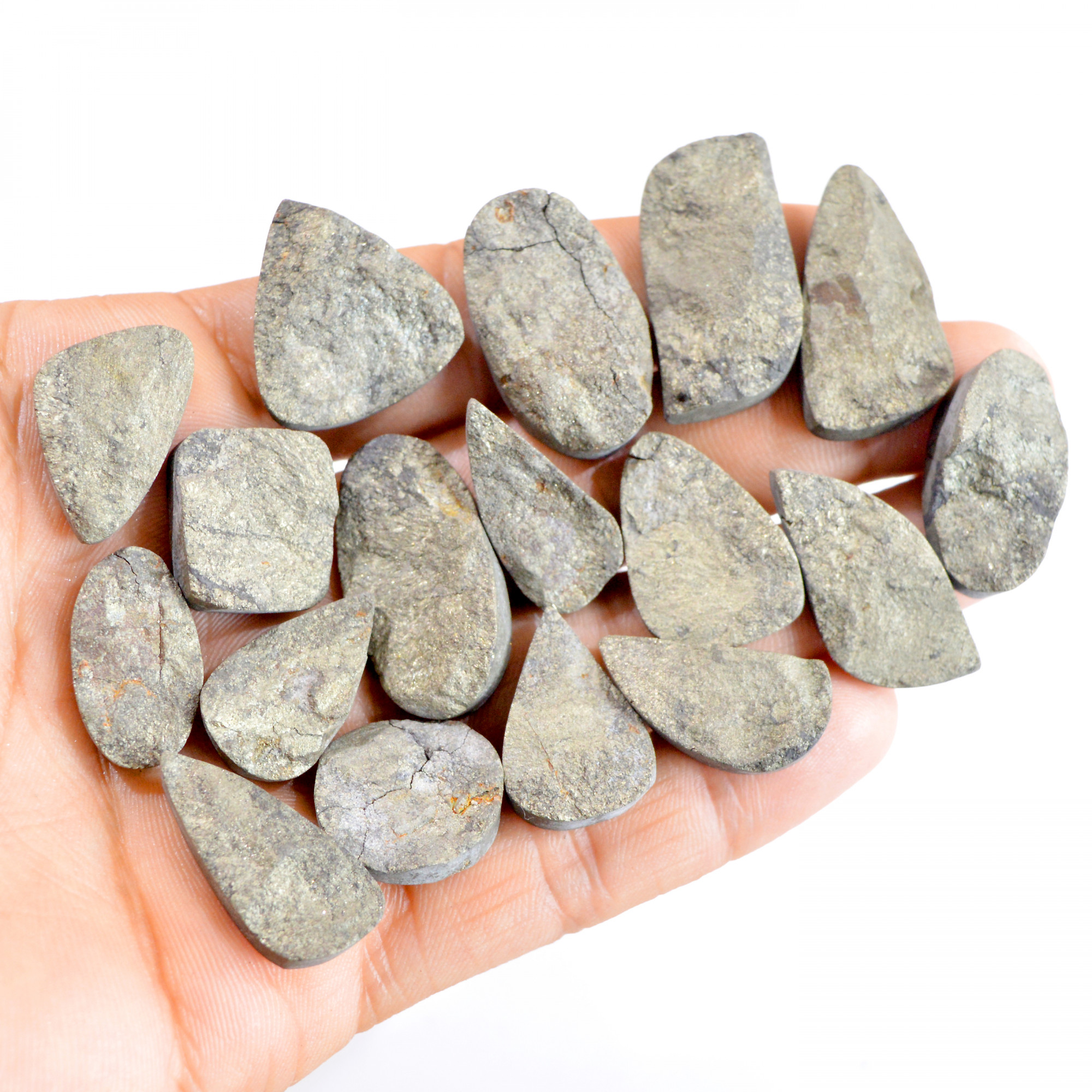 17 Pcs 580 Cts Natural Pyrite Druzy Mix Shape Loose Gemstone Lot 18x16-31x15mm 2650