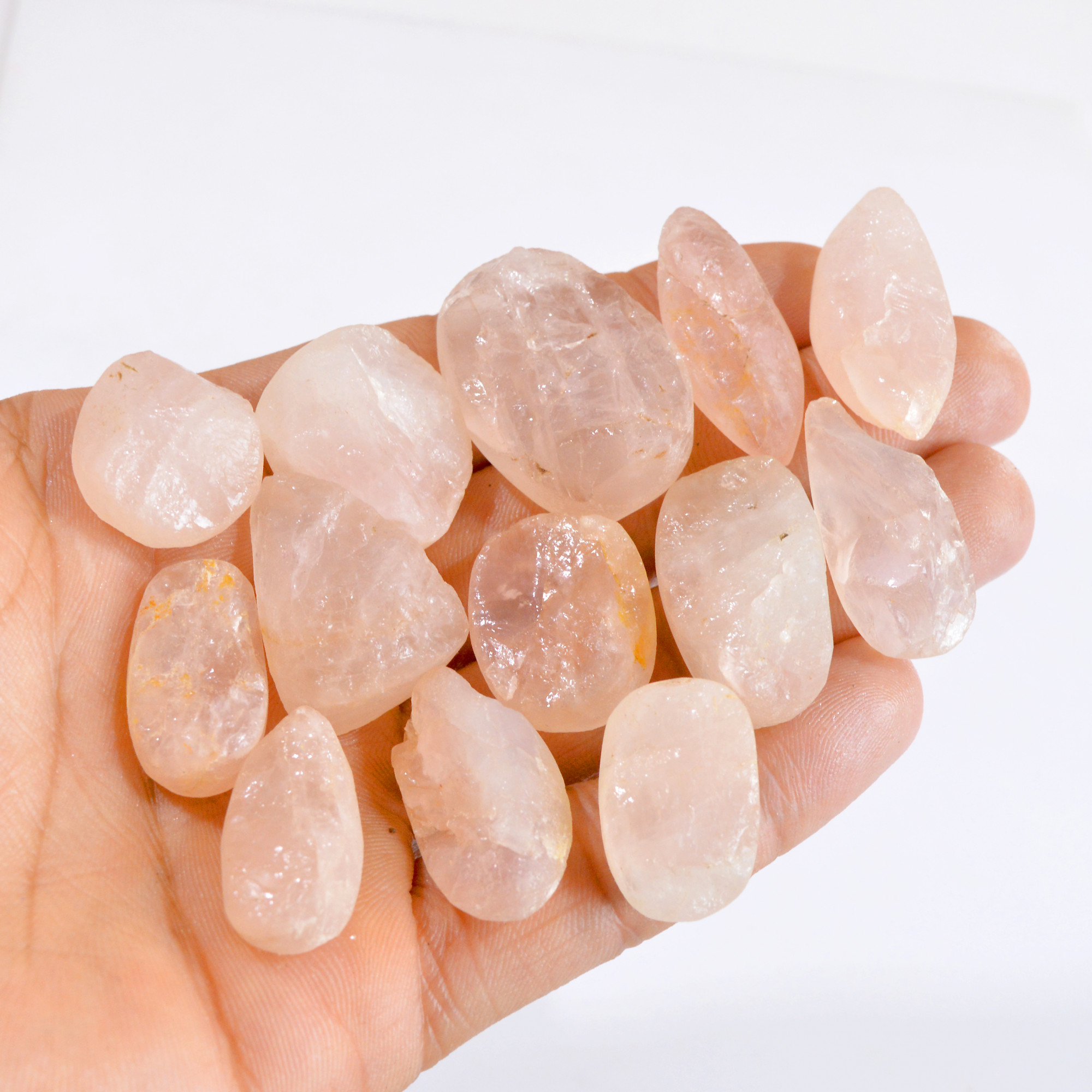 13 Pcs 534 Cts Natural Clear Quartz Druzy Loose Gemstone Lot 23x15-34x24mm 2656