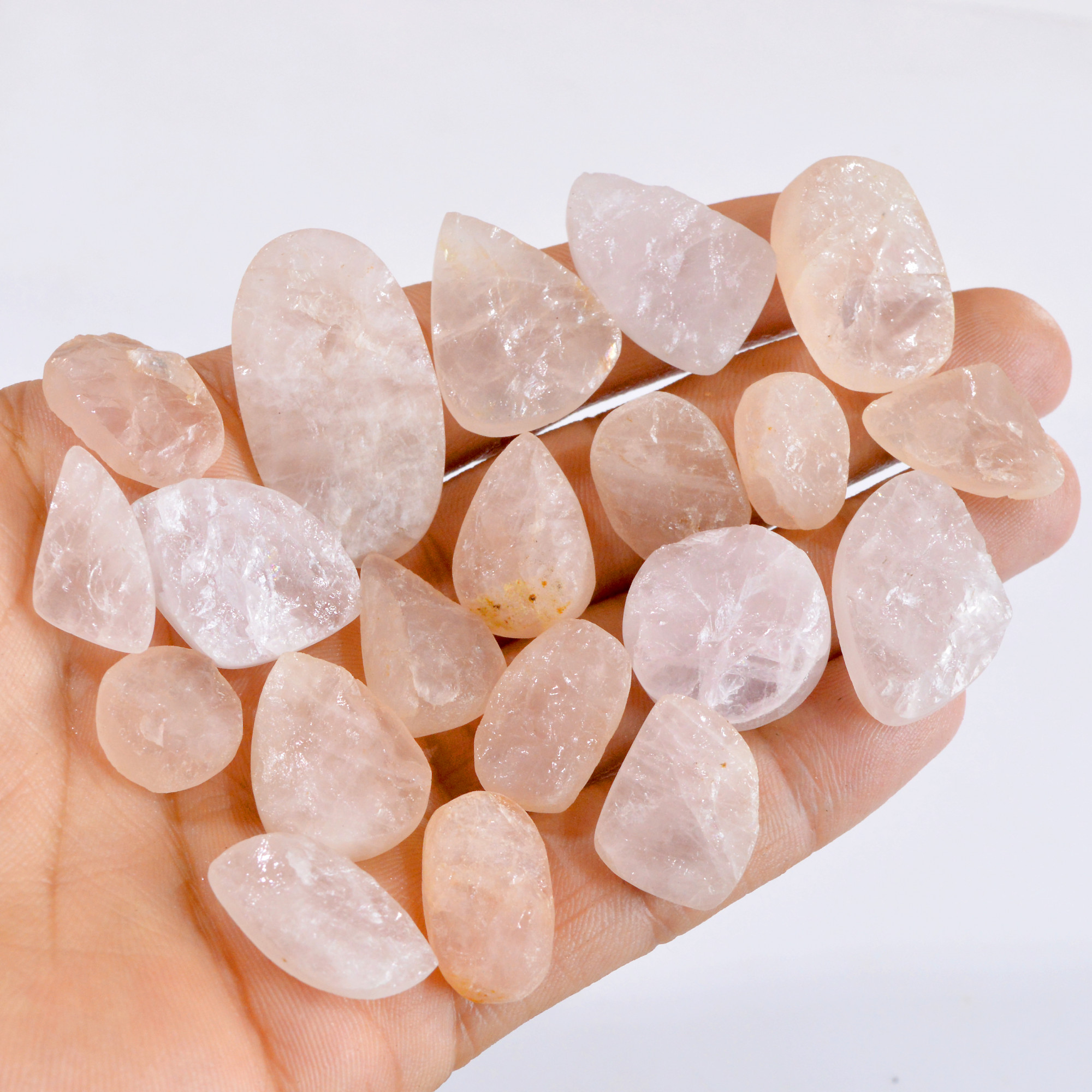 20 Pcs 386 Cts Natural Clear Quartz Druzy Loose Gemstone Lot 16x11-35x20mm 2657