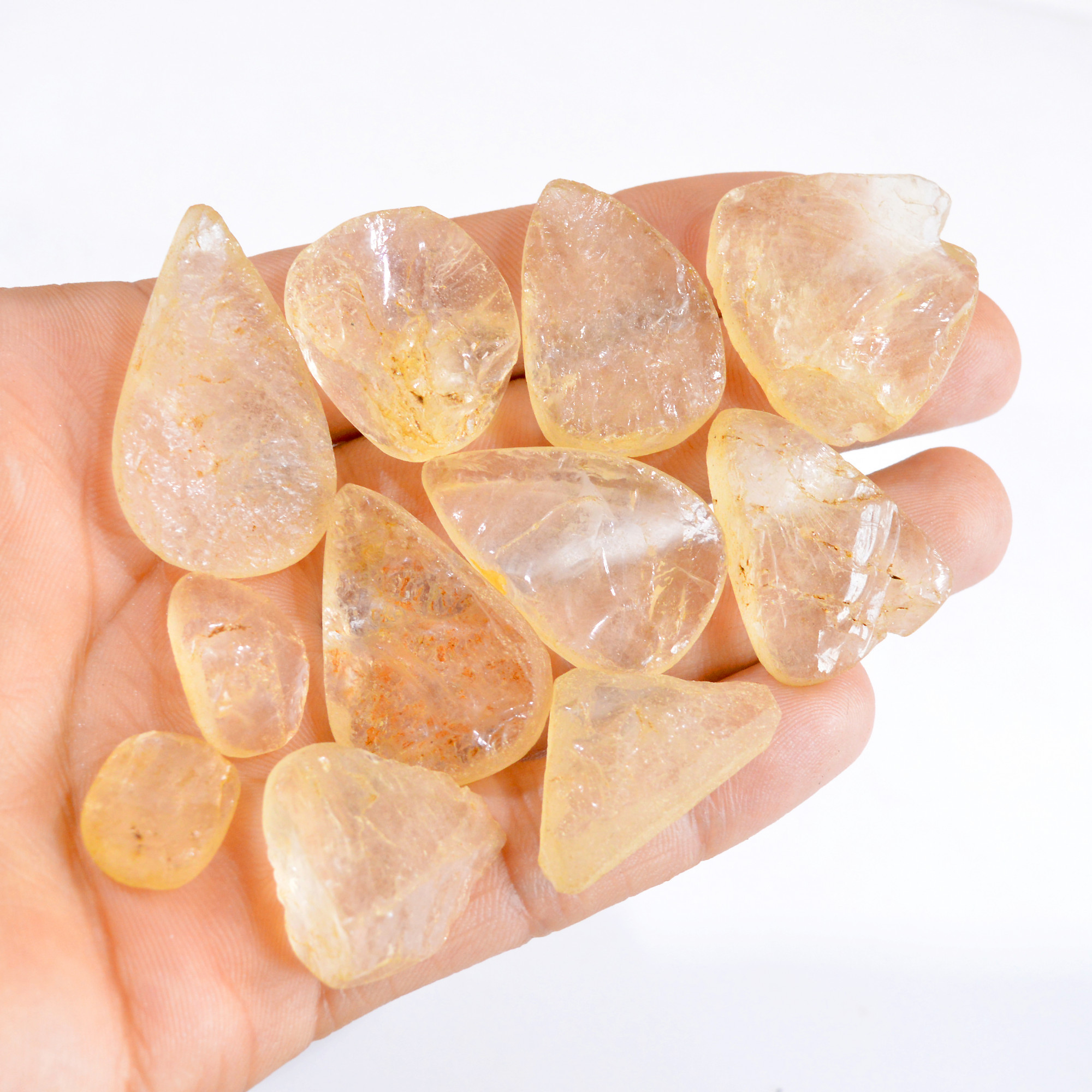 11 Pcs 361 Cts Natural Clear Quartz Druzy Loose Gemstone Lot 16x12-48x22mm 2659