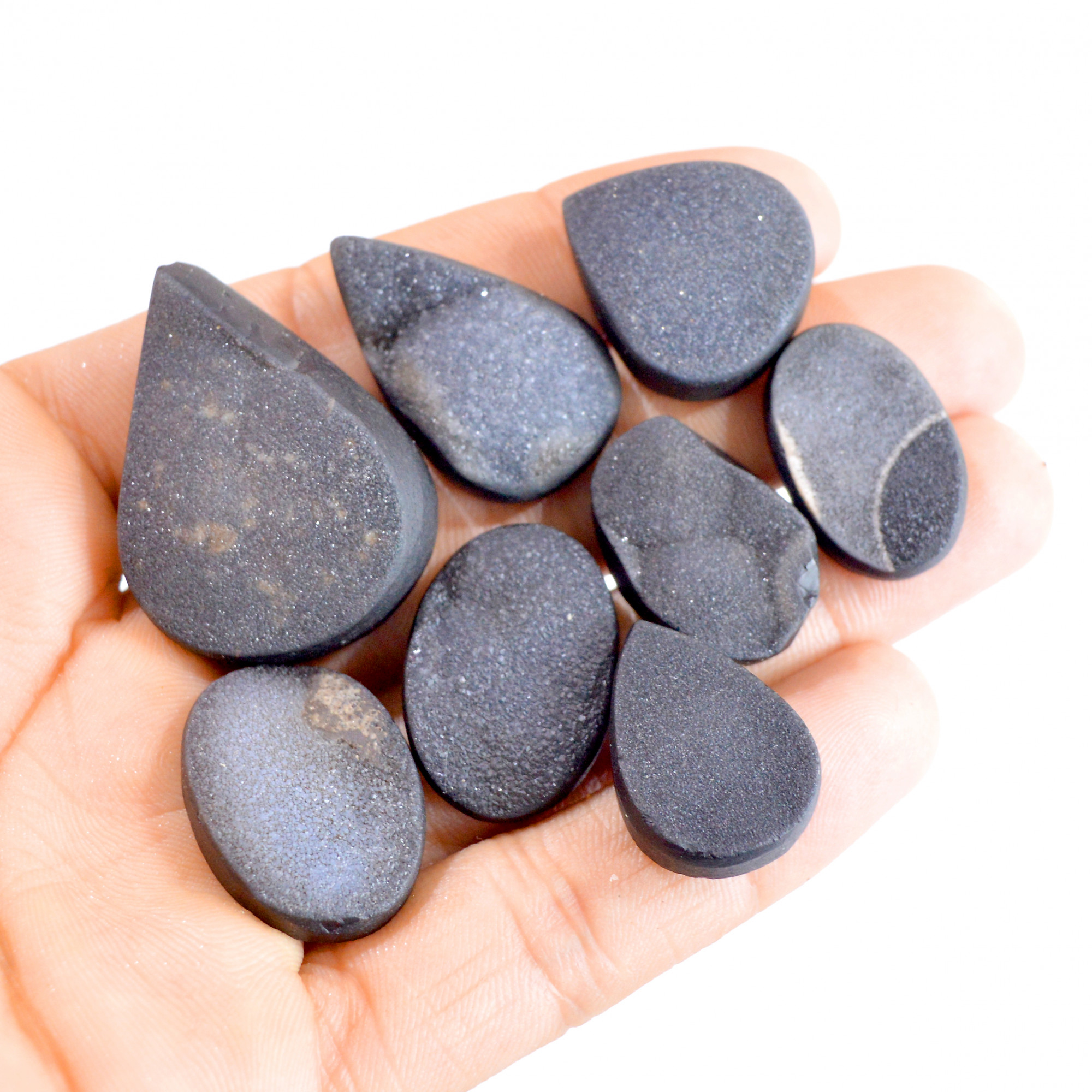 8 Pcs 268 Cts Natural Agate Druzy Mix Shape Loose Gemstone Lot 23x16-37x27mm 2661
